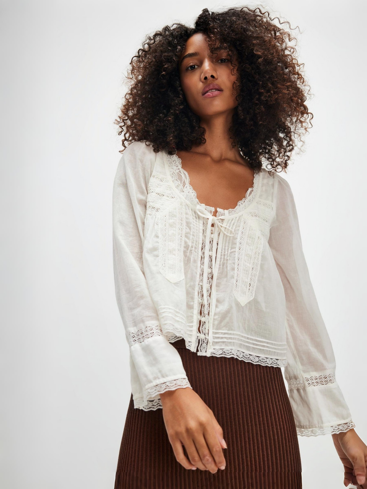 FREE PEOPLE - Evermore Long Sleeve Blouse -