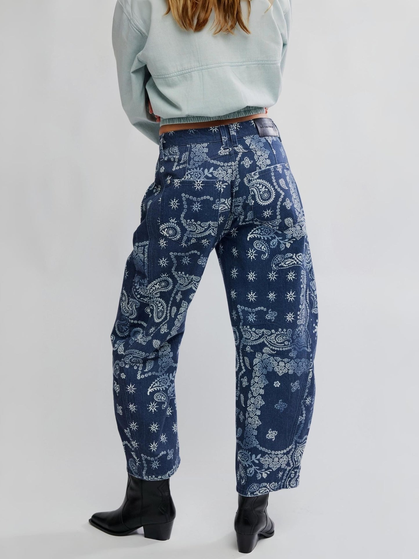 Good Luck Printed Barrel Jeans