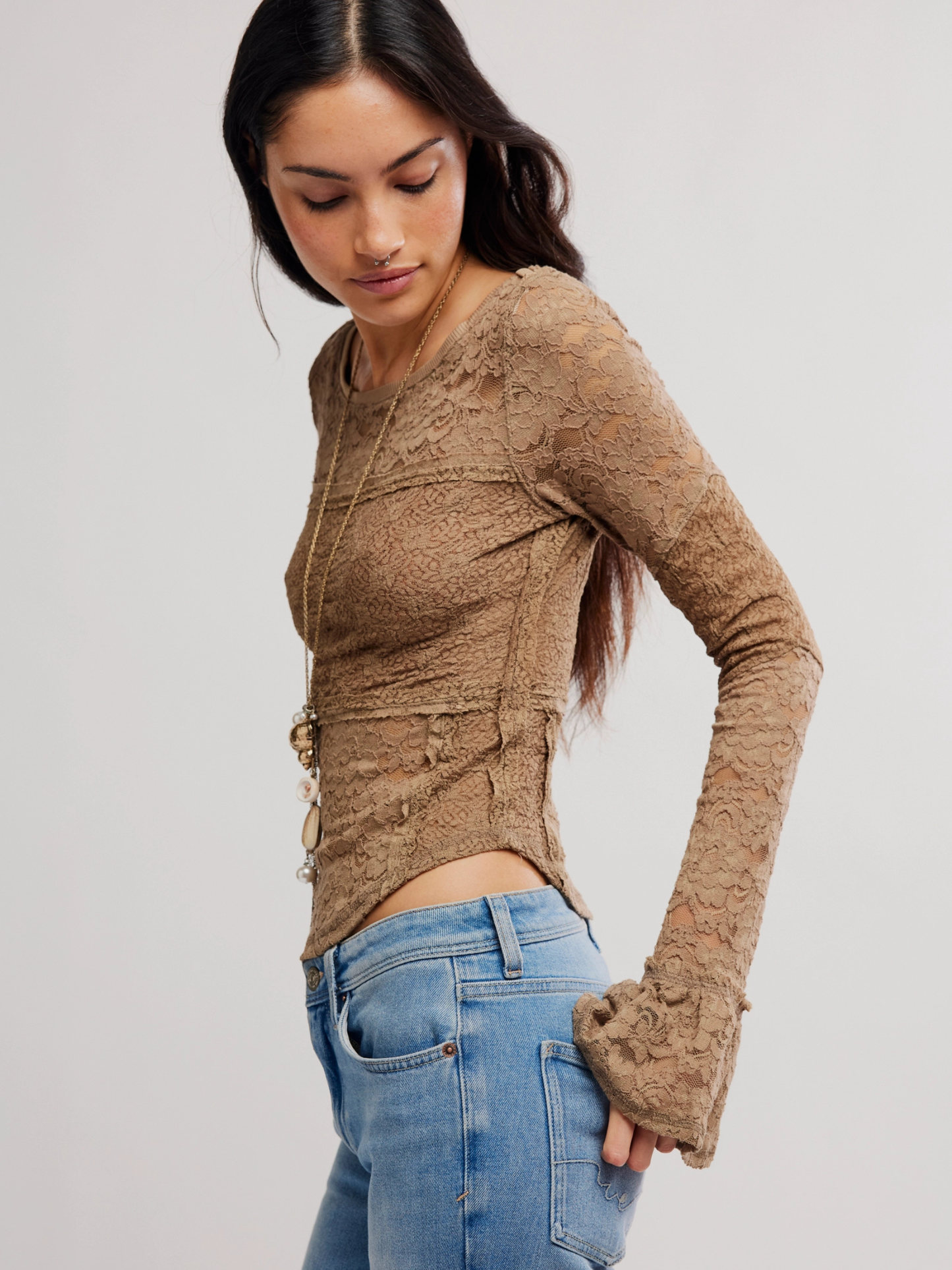 Lace Layering Long Sleeve Top