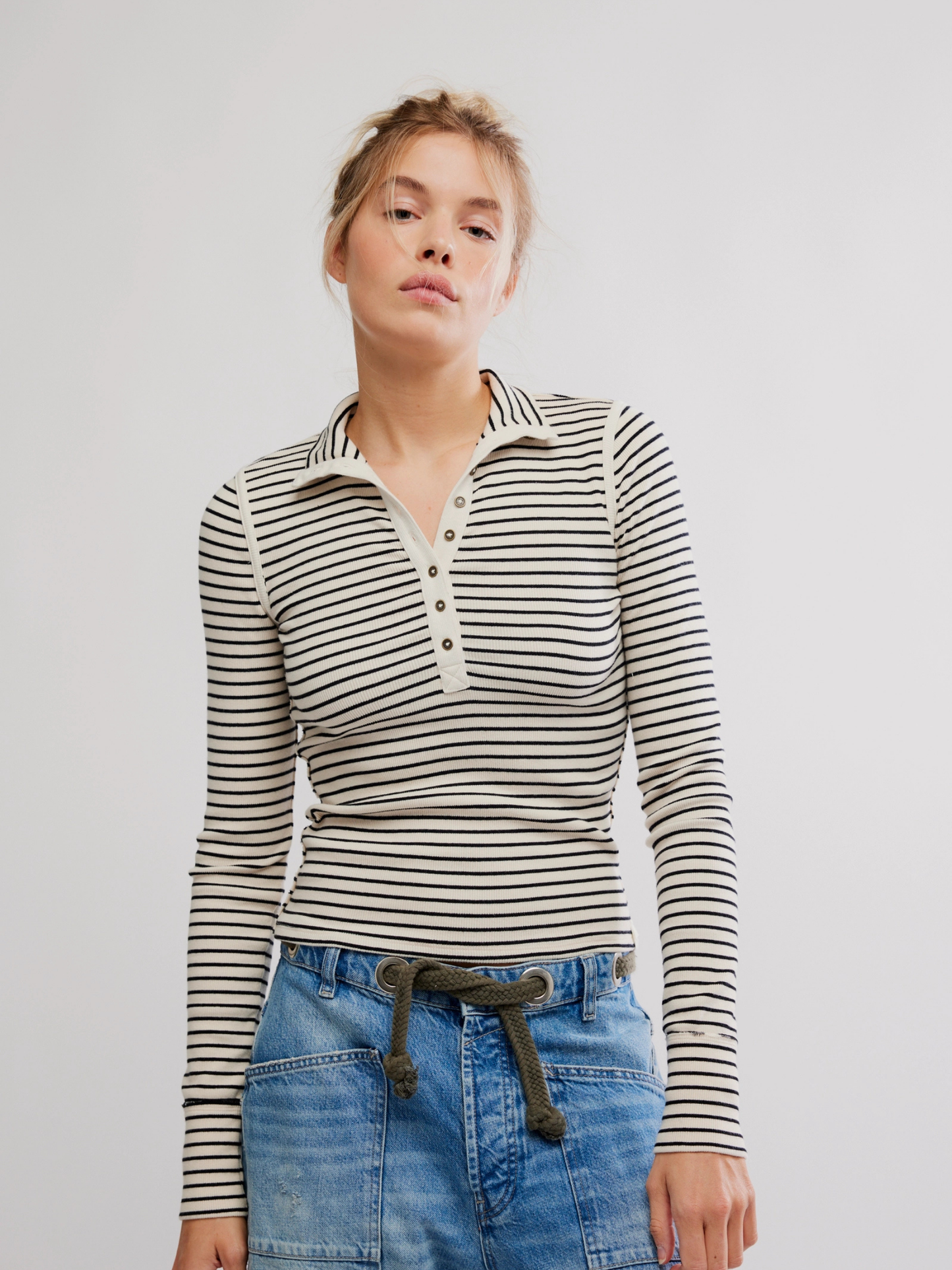 Lake Stripe Henley Longsleeve Top
