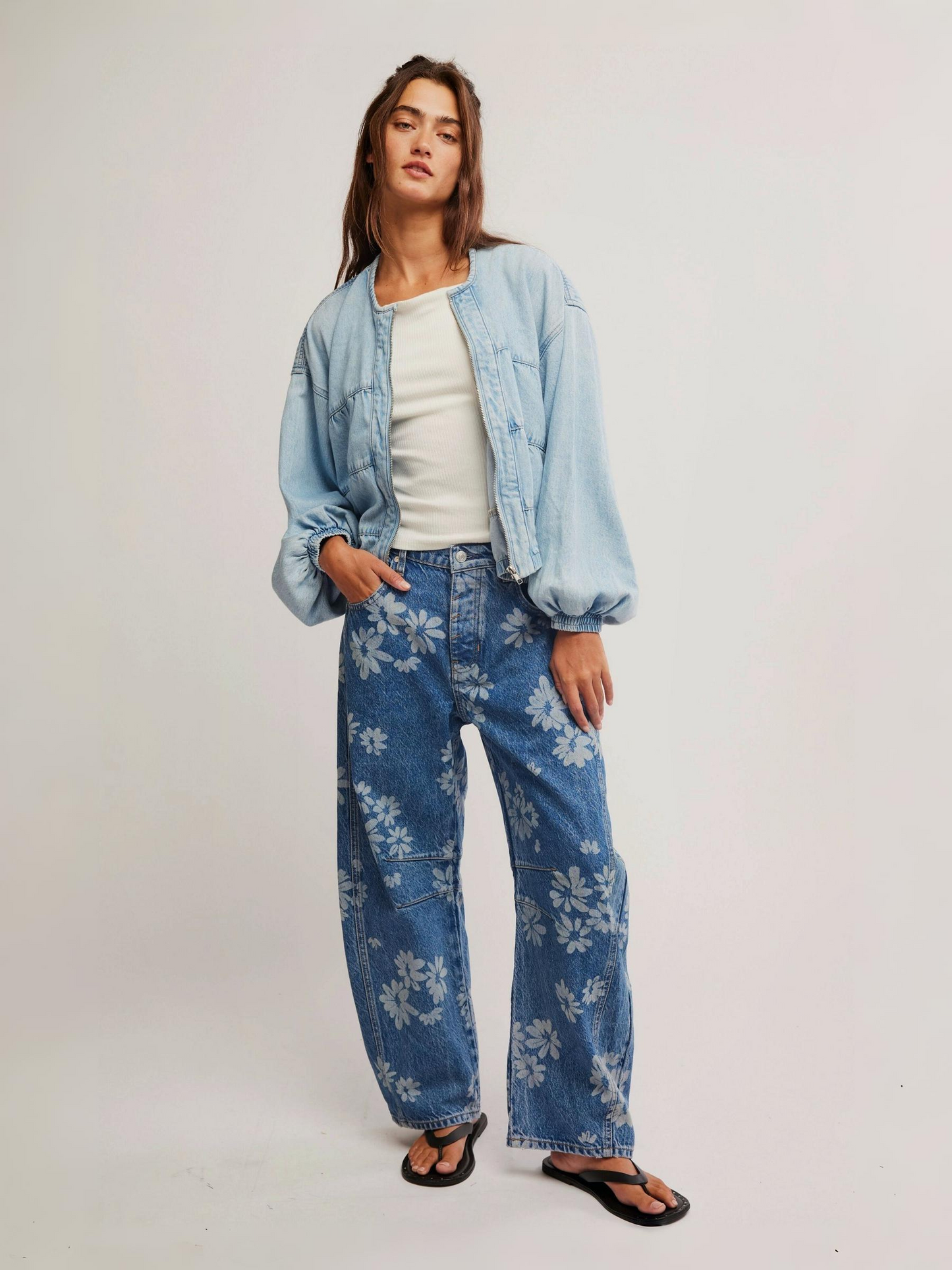 FREE PEOPLE - Layla Denim Zip Jacket