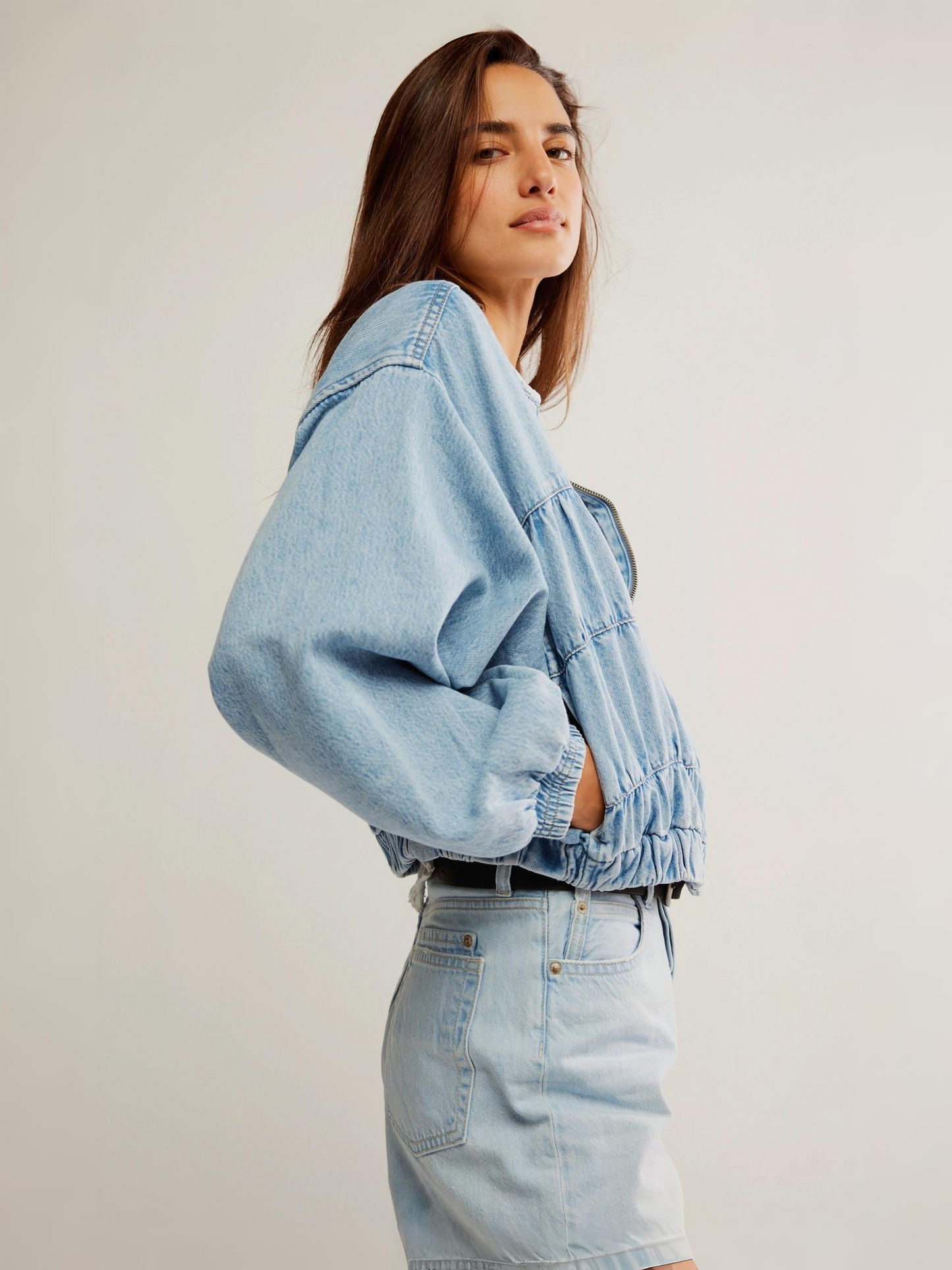 FREE PEOPLE - Layla Denim Zip Jacket