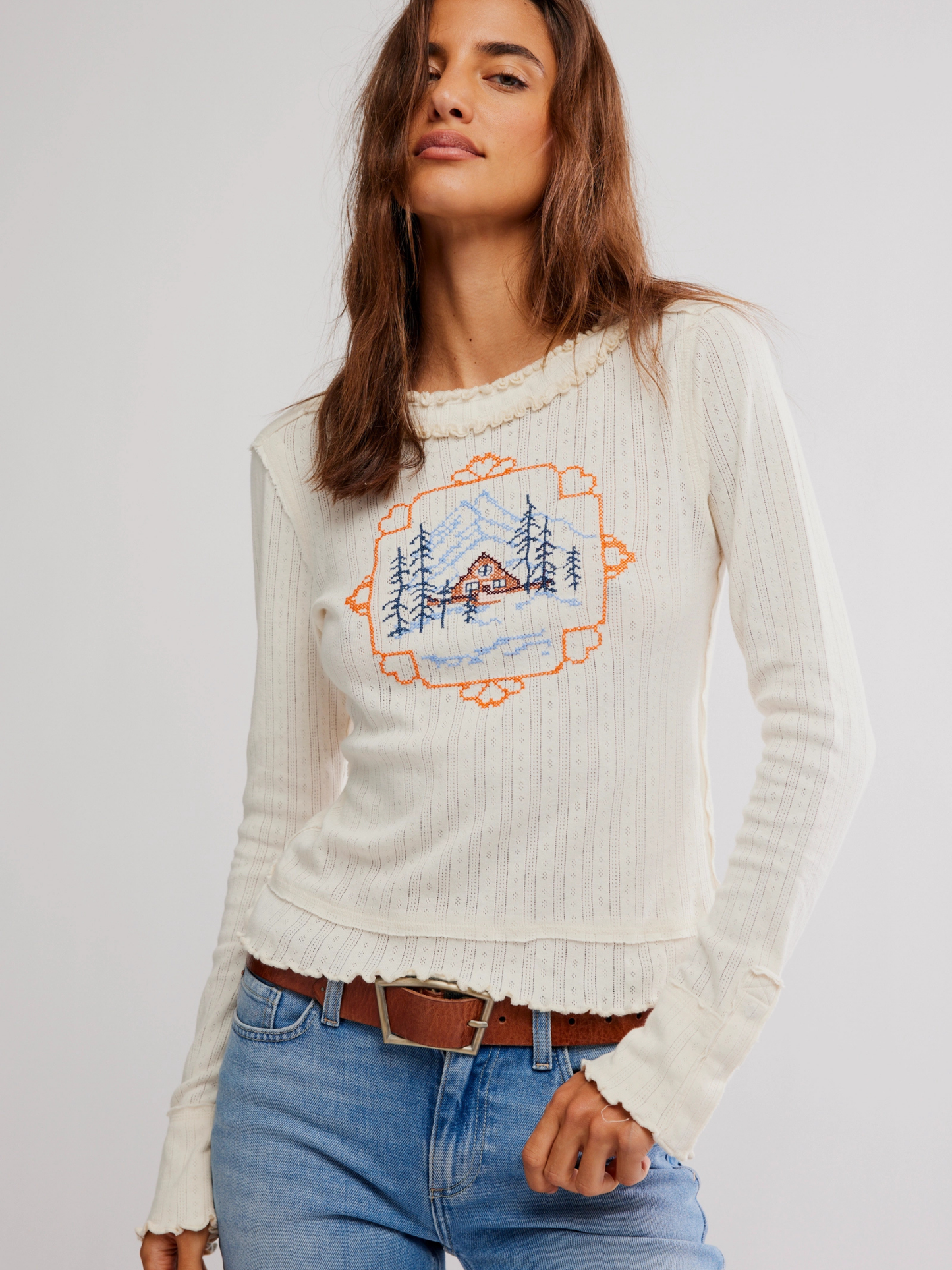 Through the Woods Pointelle Longsleeve T-Shirt