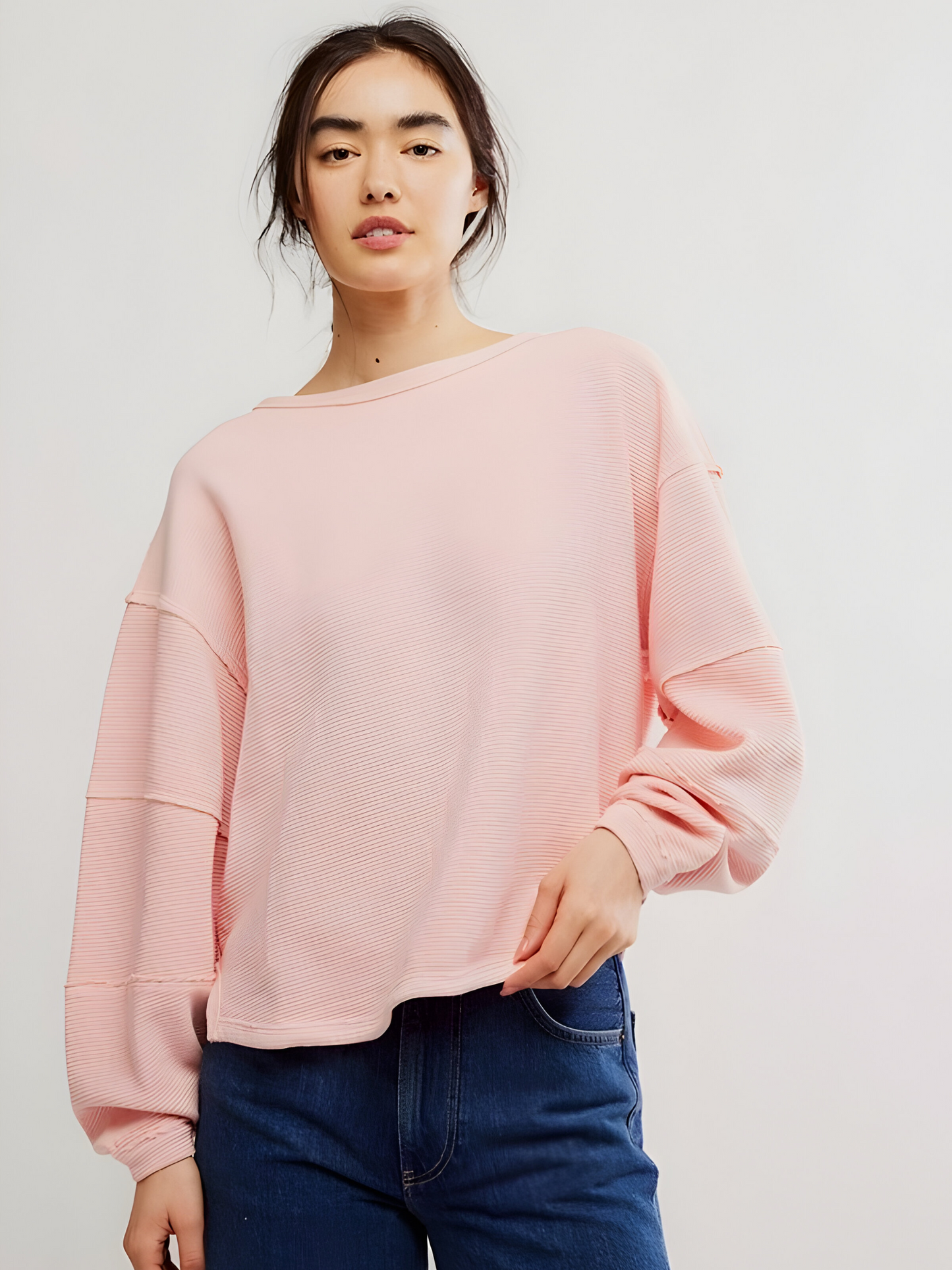 FREE PEOPLE - Total Eclipse Long Sleeve Tee - Blossom Pink