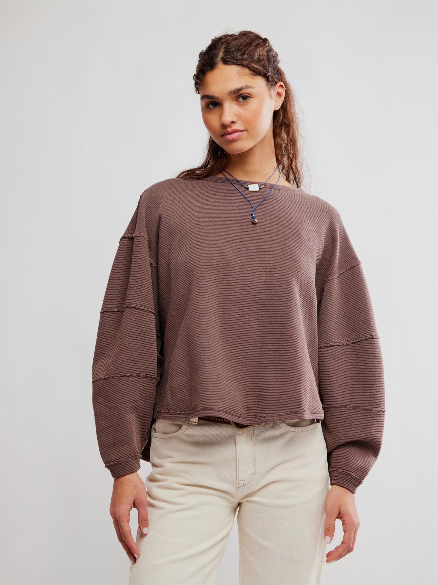 FREE PEOPLE - Total Eclipse Long Sleeve Tee - French Chocolate