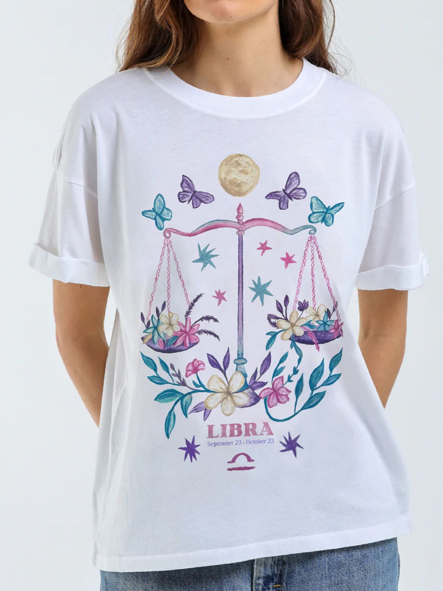 GIRL DANGEROUS - Libra Zodiac Boyfriend T-Shirt -
