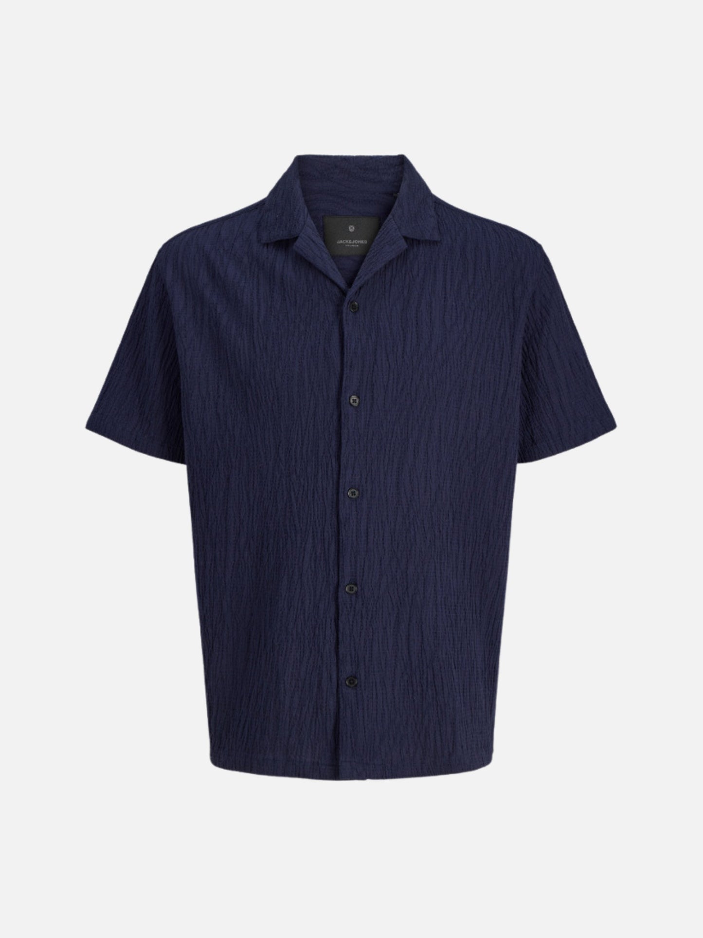 JACK & JONES - Jake Premium Jacquard Shortsleeve Shirt - Night Sky
