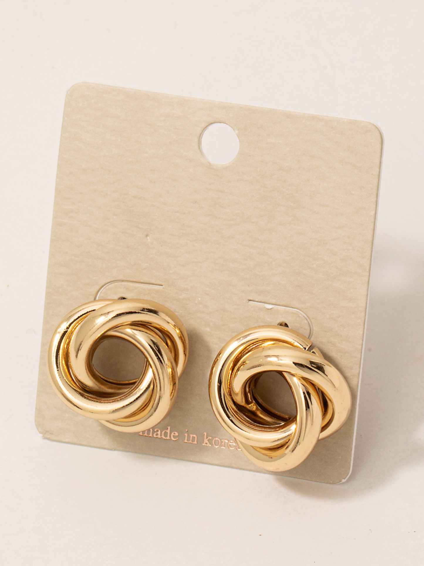 JEM - 2 Row Knot Stud Earrings - Gold