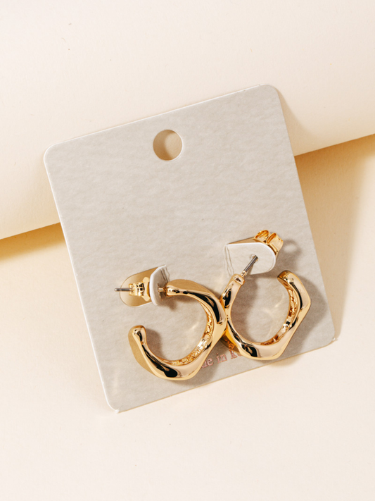 JEM - Cut Out Hoop Earrings - Gold