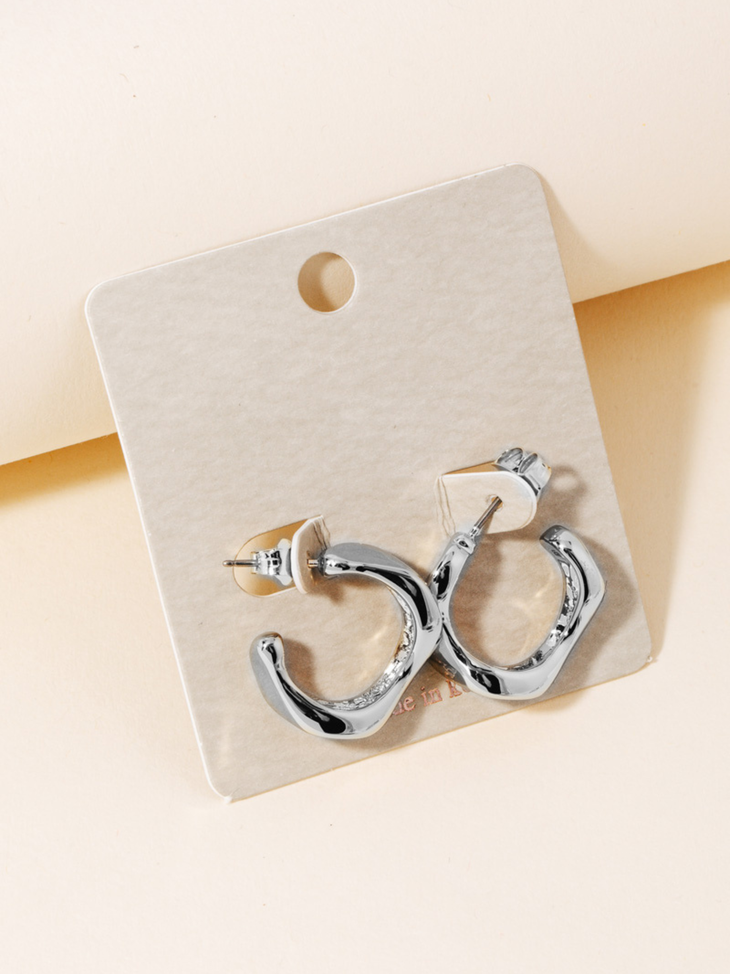 JEM - Cut Out Hoop Earrings - Silver