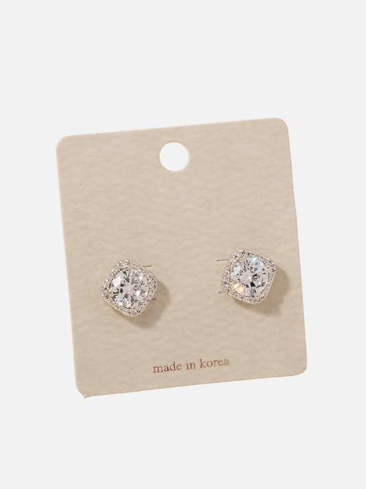 JEM - Square Stone Stud Earrings -
