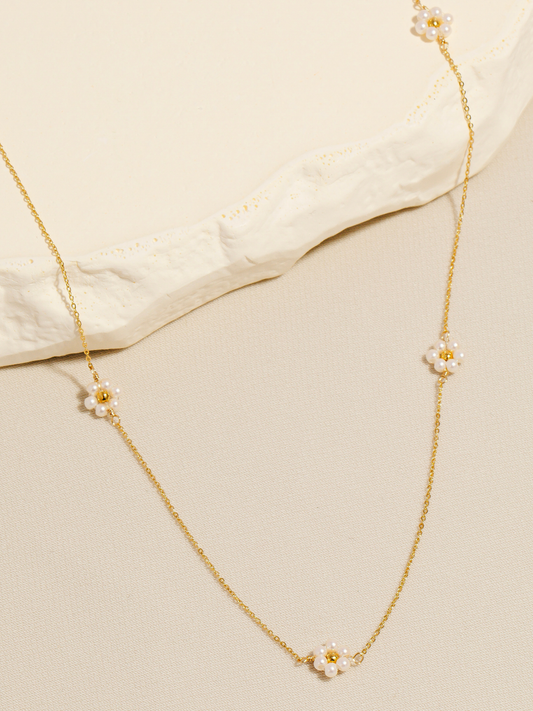 JEM - Flower Pearl Necklace -