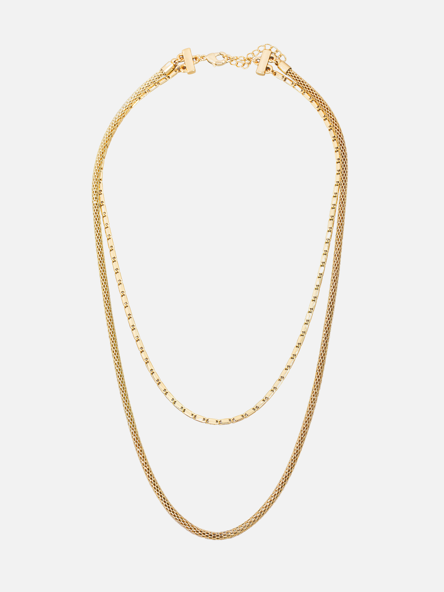 JEM - Round Mesh 2 Row Chain Necklace -