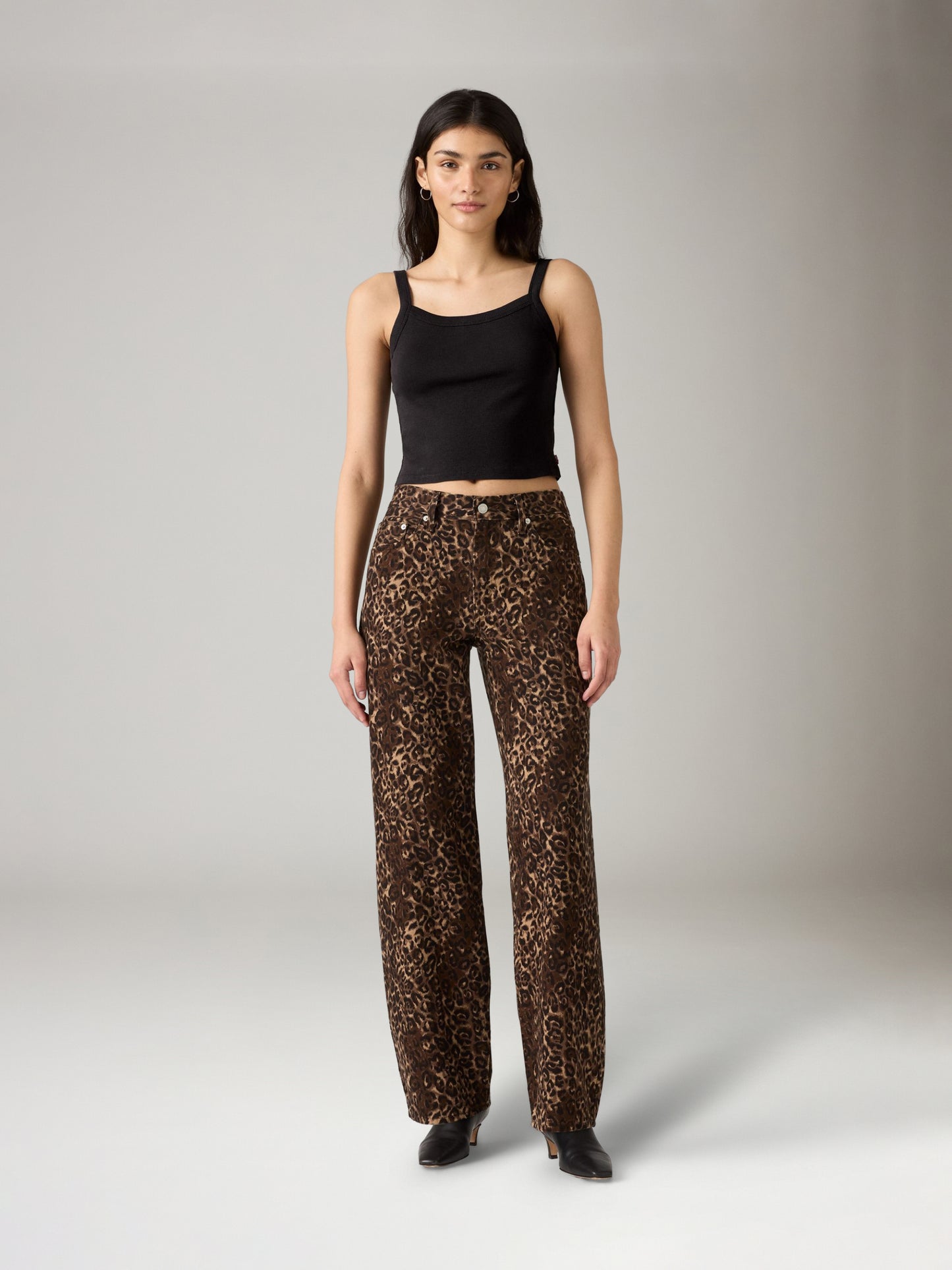 Baggy Dad Leopard Barrel Jeans