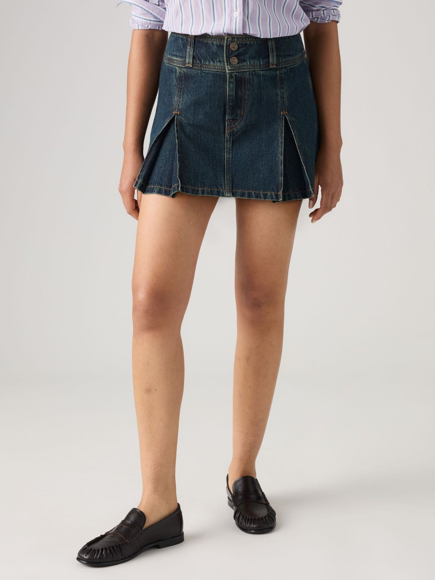 Inverted Mini Pleated Skirt