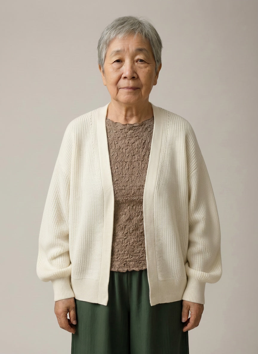 LOVEFINN - Balloon Sleeve Open Cardigan -