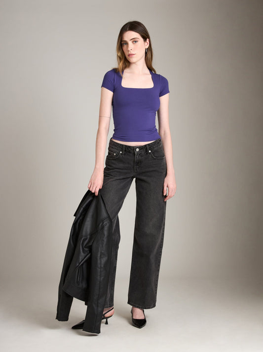 MONK & LOU - Seamless Carina Square Neck Baby Tee