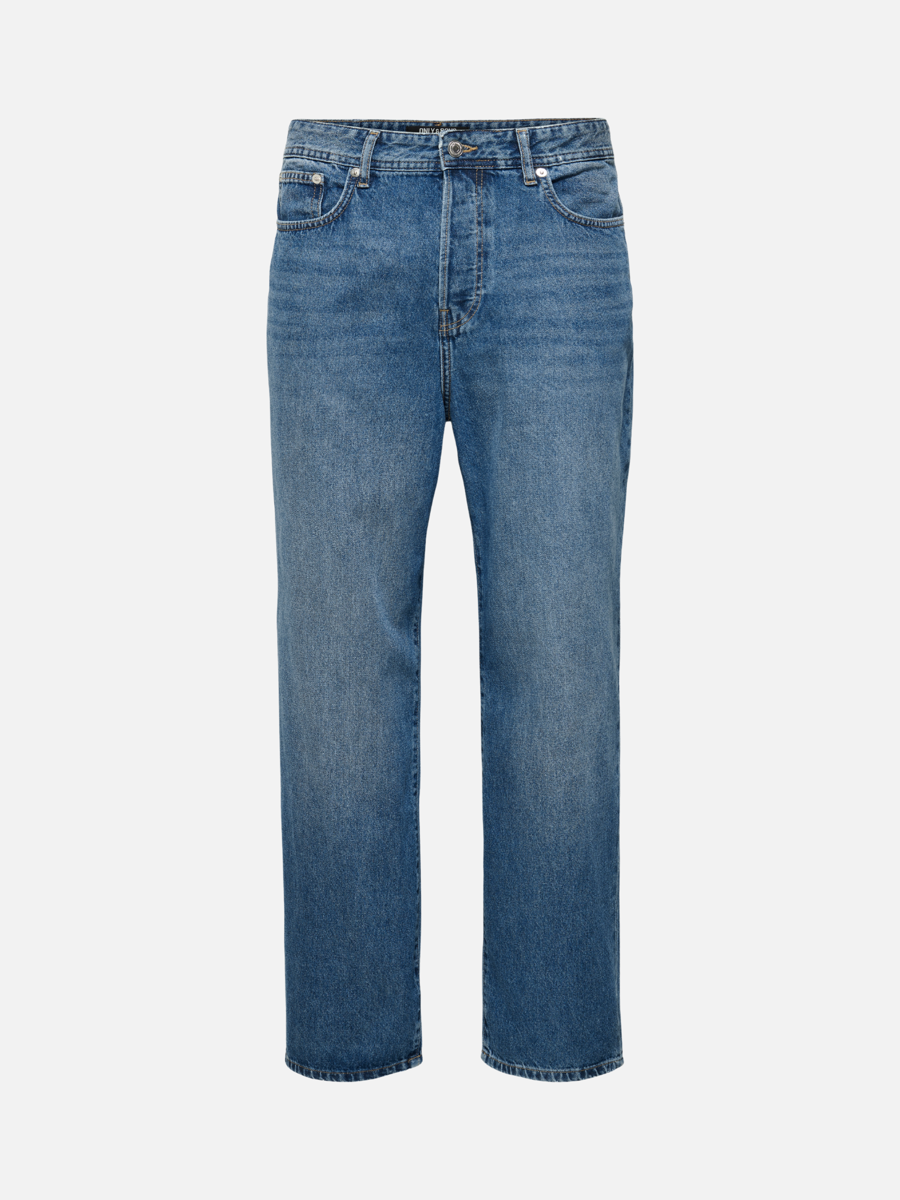 ONLY & SONS - Fade Loose Tai Denim Jeans - Medium Blue Denim