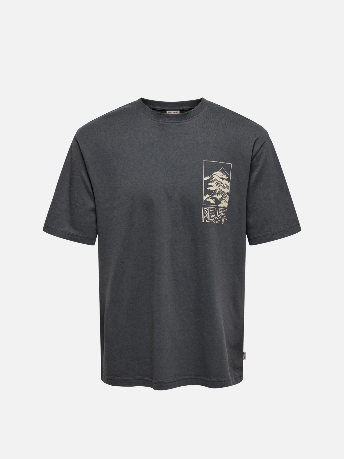ONLY & SONS - Tristan RLX Tee - Grey Pinstripe / Mount Fuji