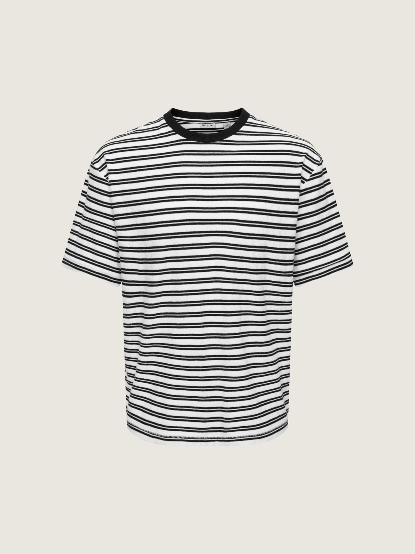 ONLY & SONS - Walker Relaxed Striped T-Shirt - Cloud Dancer / Black