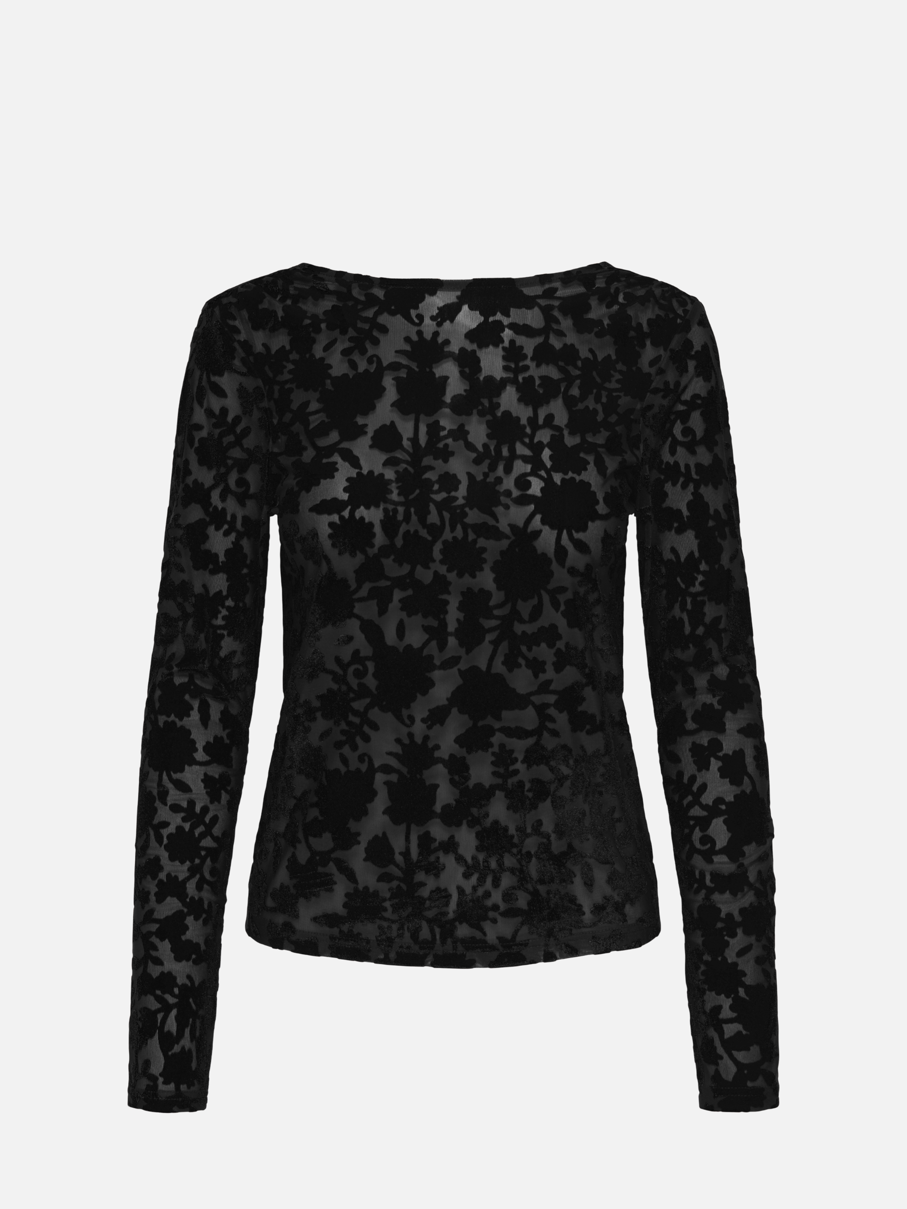 ONLY - Thea Flock Longsleeve Top - Black