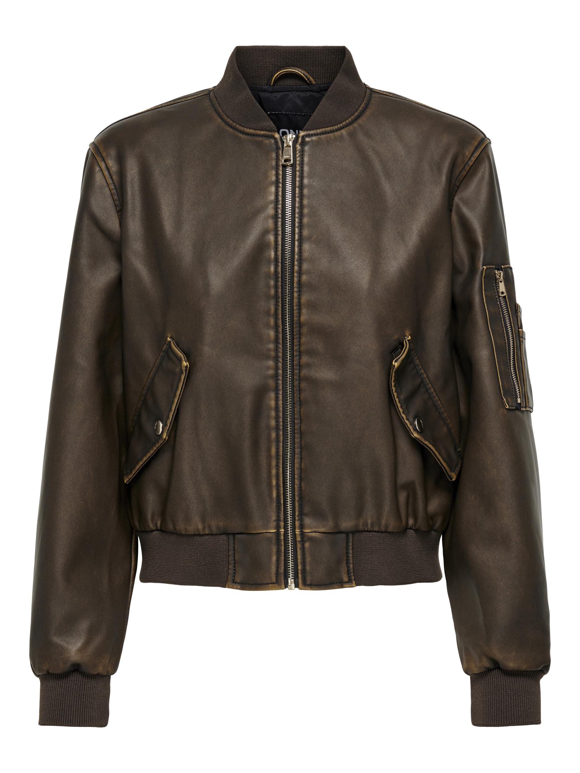 Faux leather bomber jackets discount