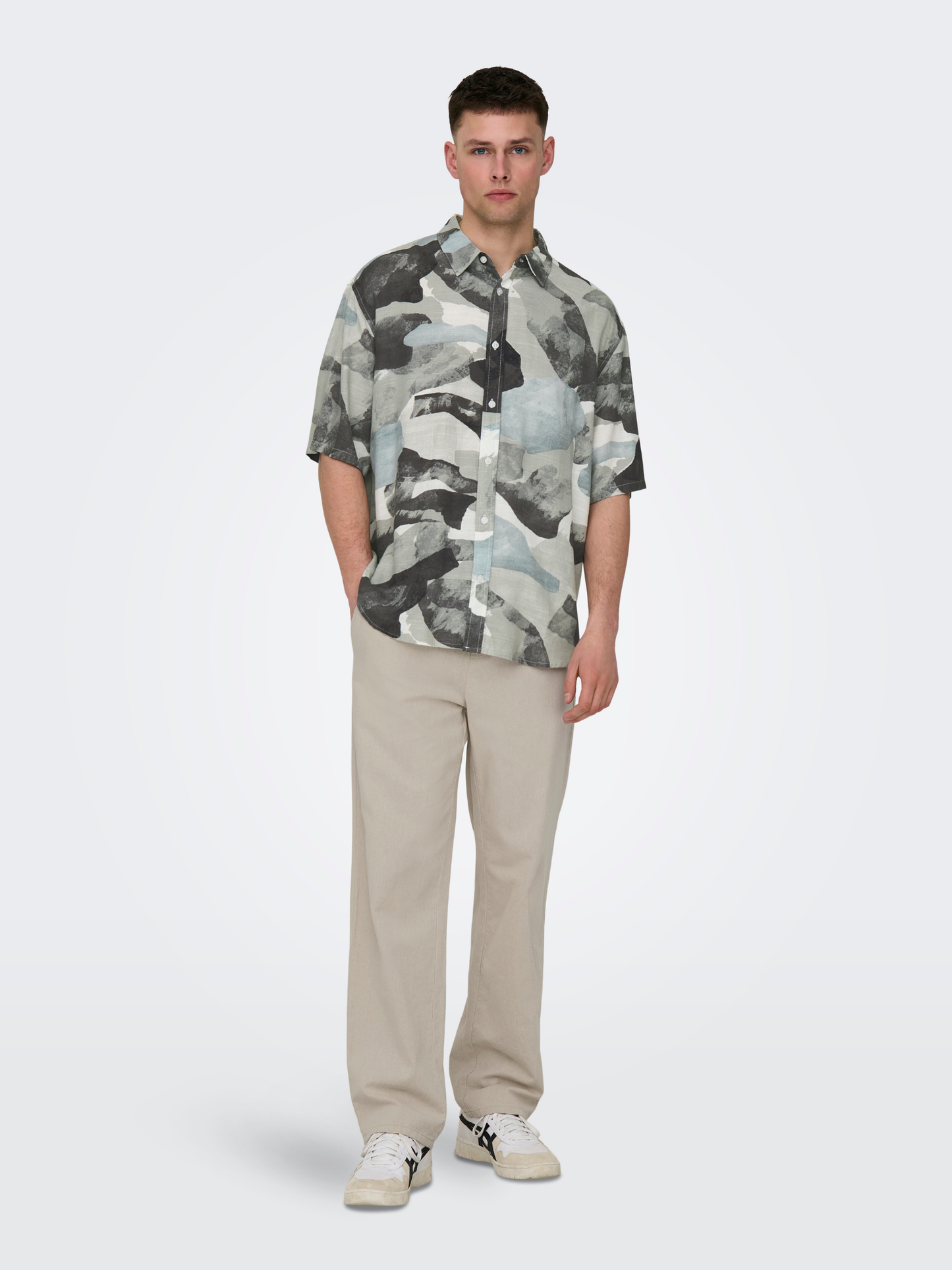 ONLY & SONS-Bud Life Short Sleeve Shirt-Surf Spray
