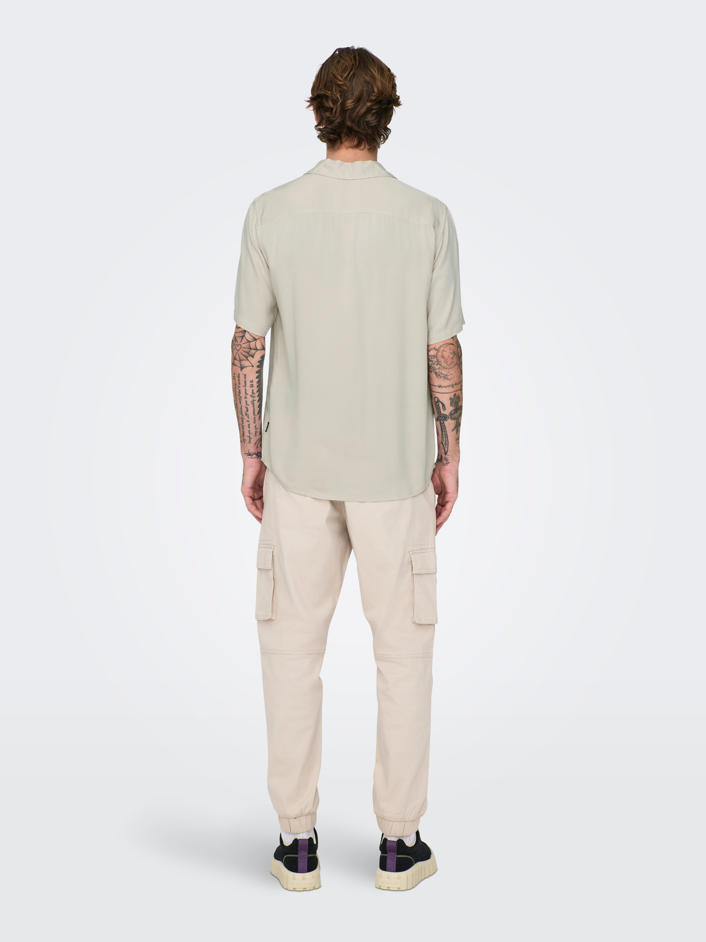 ONLY & SONS-Dash Short Sleeve Shirt-Silver Lining