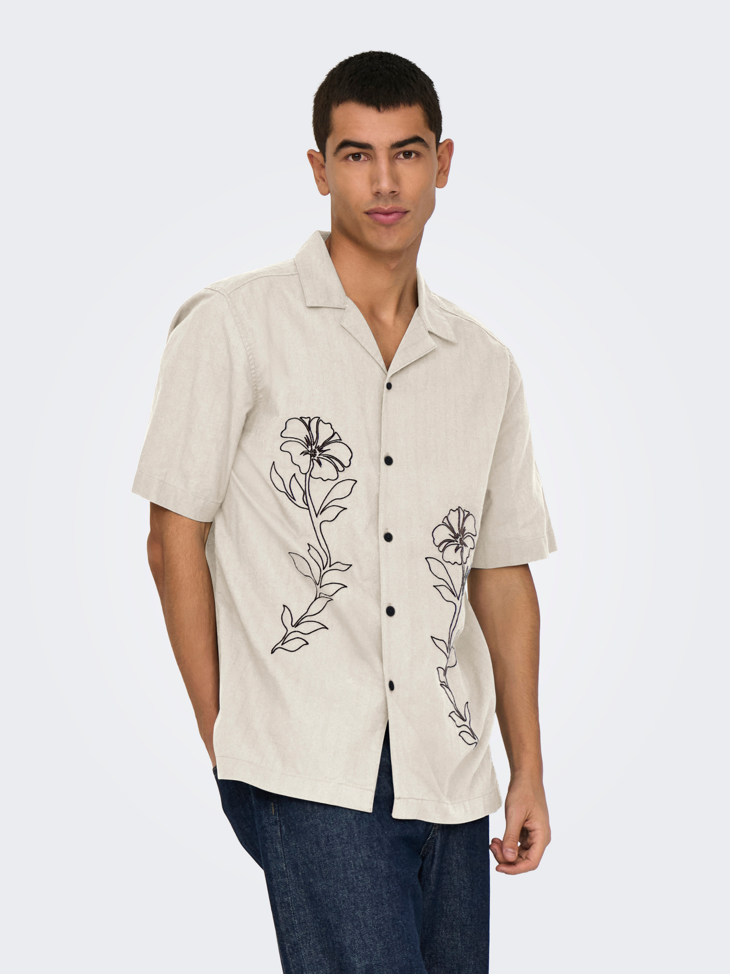 ONLY & SONS-Gali Resort Shirt-Egret