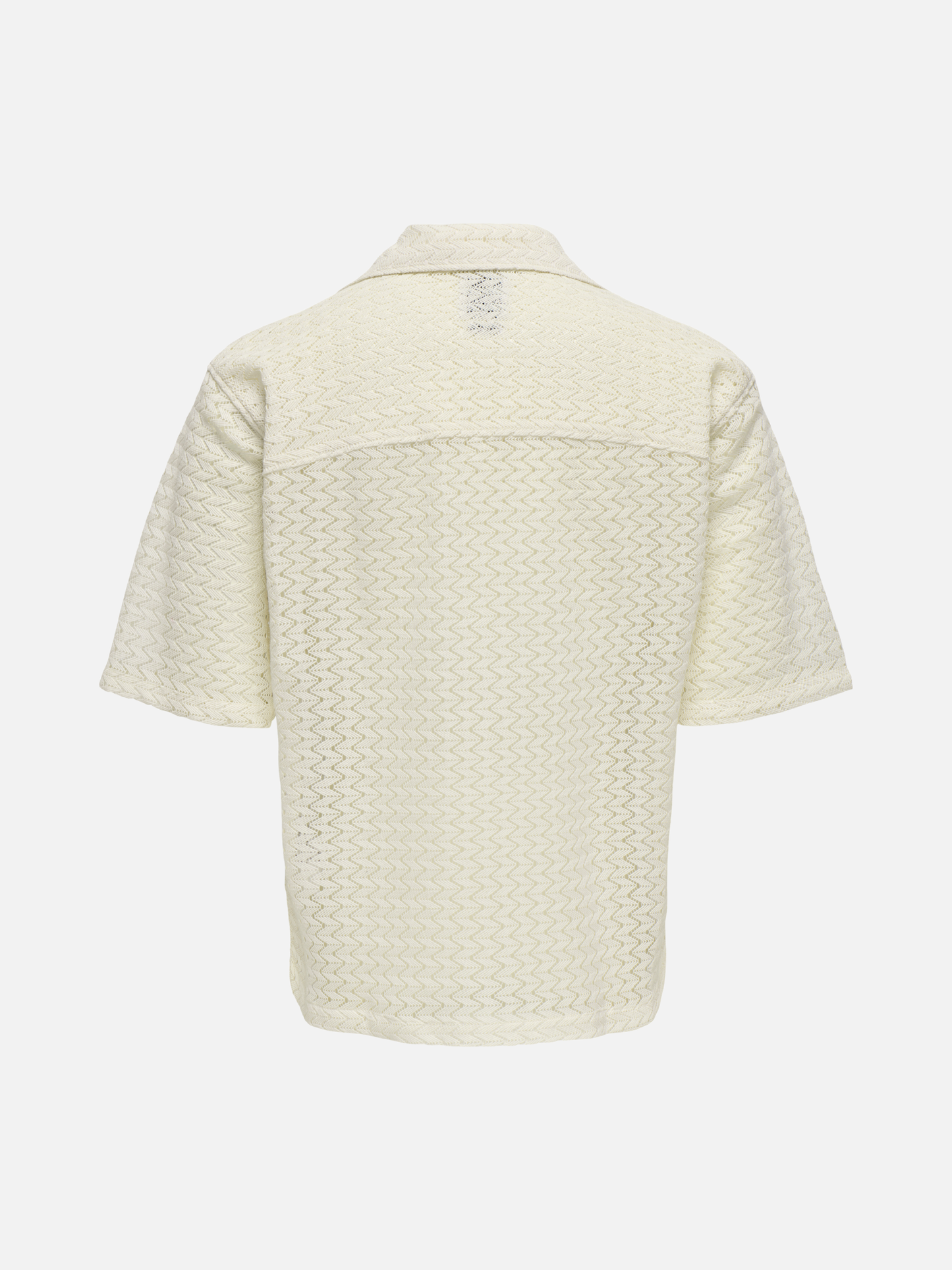 ONLY & SONS-Novak Resort Zig Zag Shirt-Egret