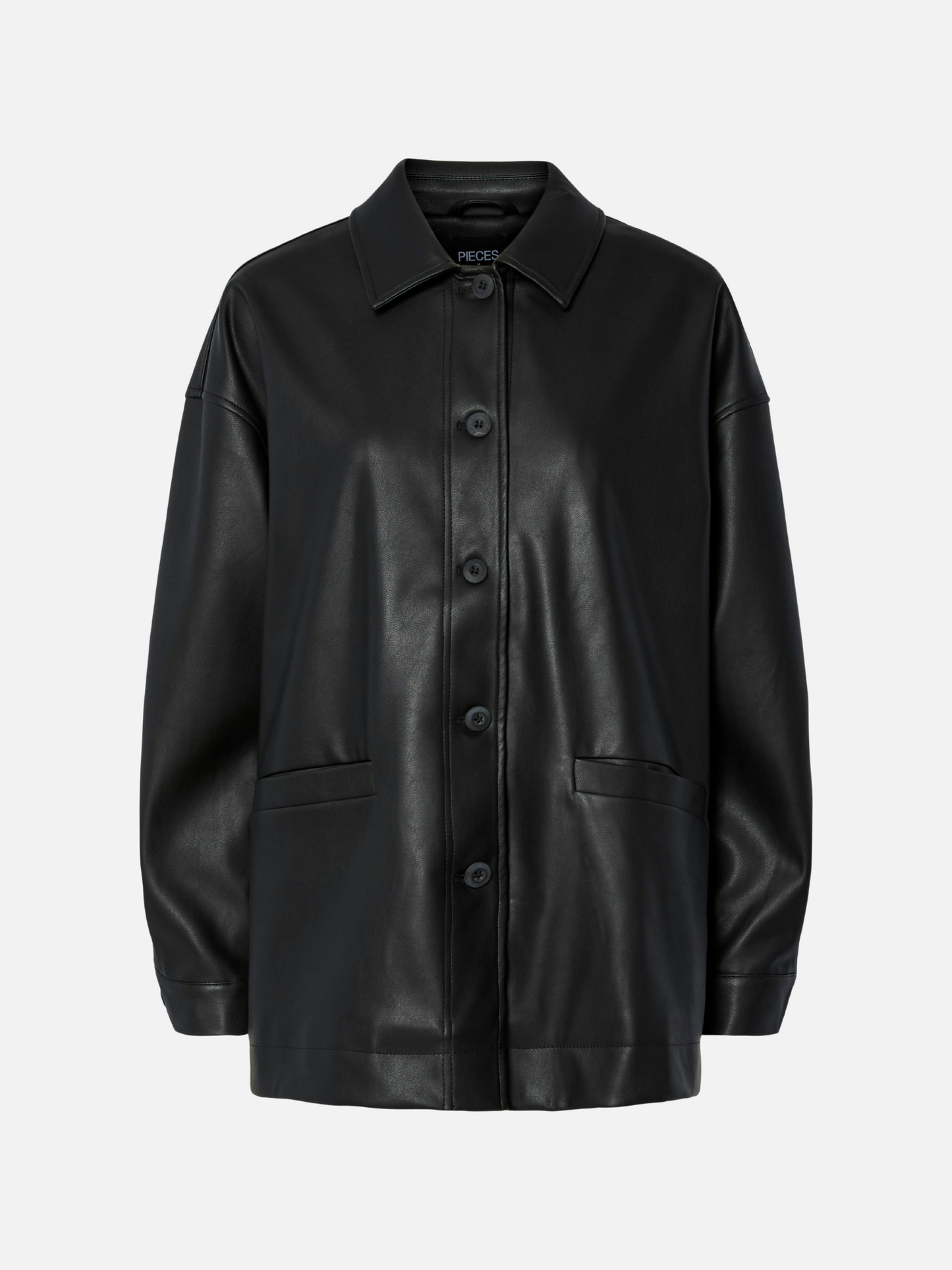 PIECES - Jamilla Vegan Leather Overshirt -