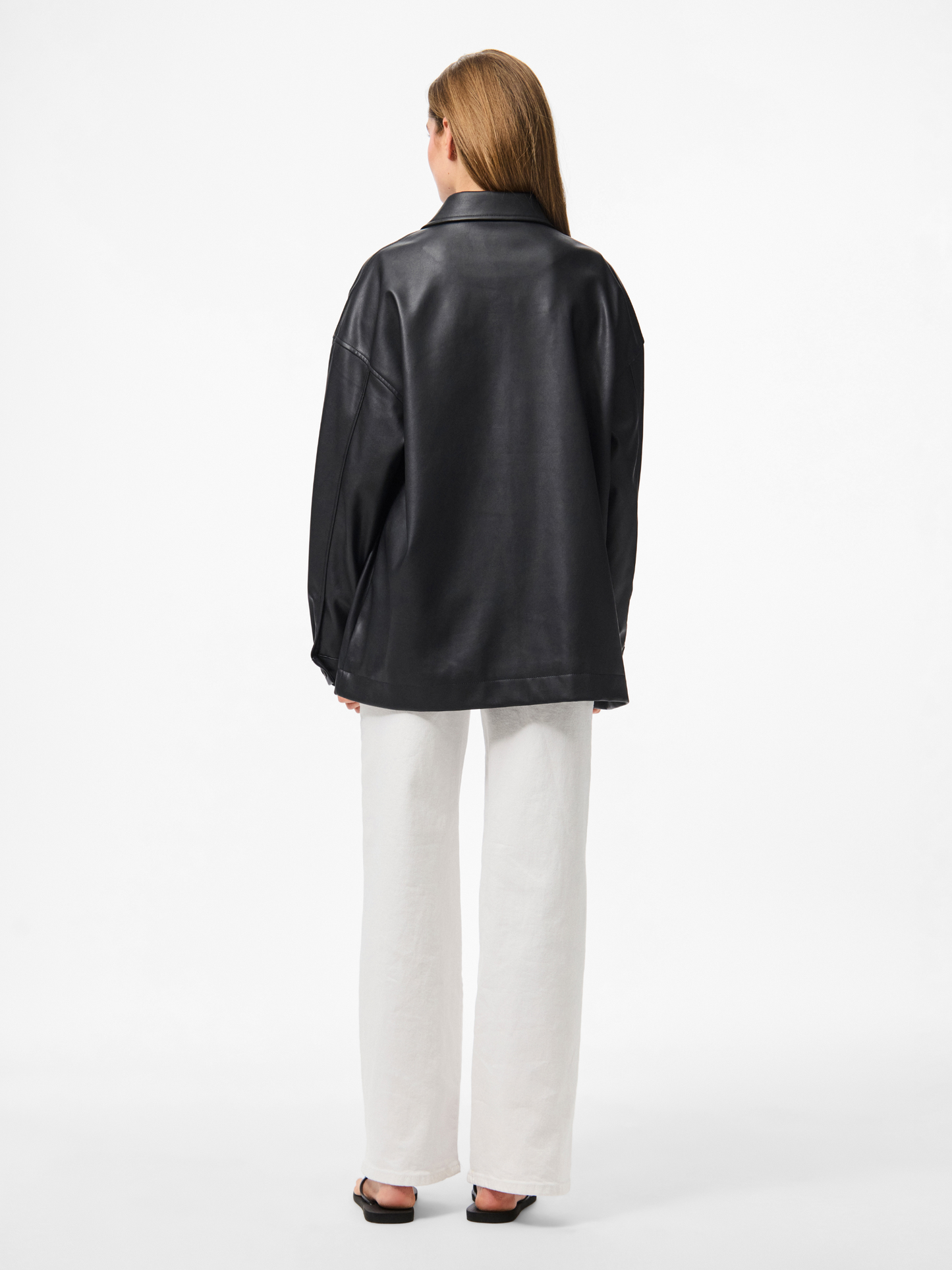 PIECES - Jamilla Vegan Leather Overshirt -