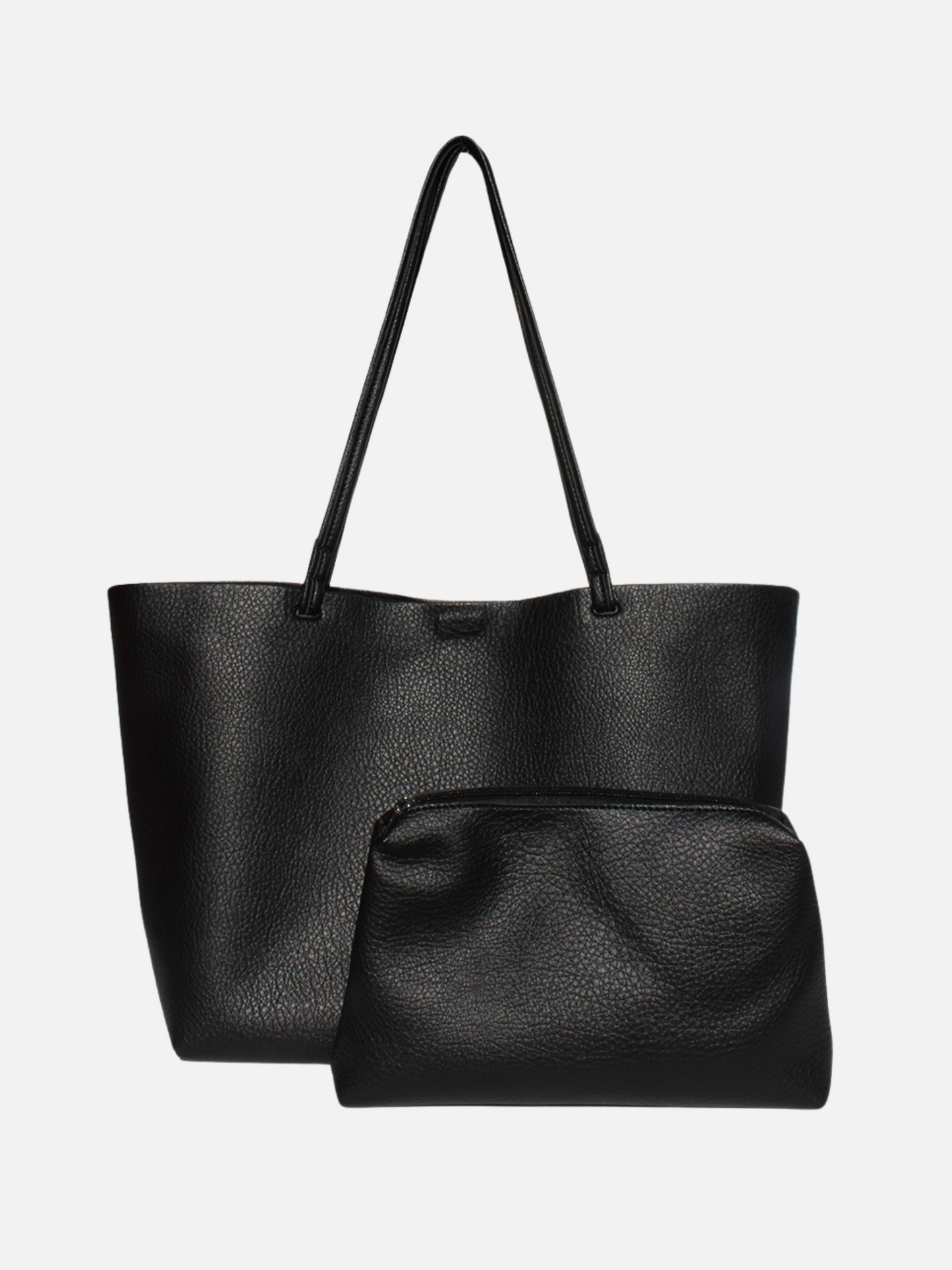 STREET LEVEL - Vegan Leather Tote With Pouch -