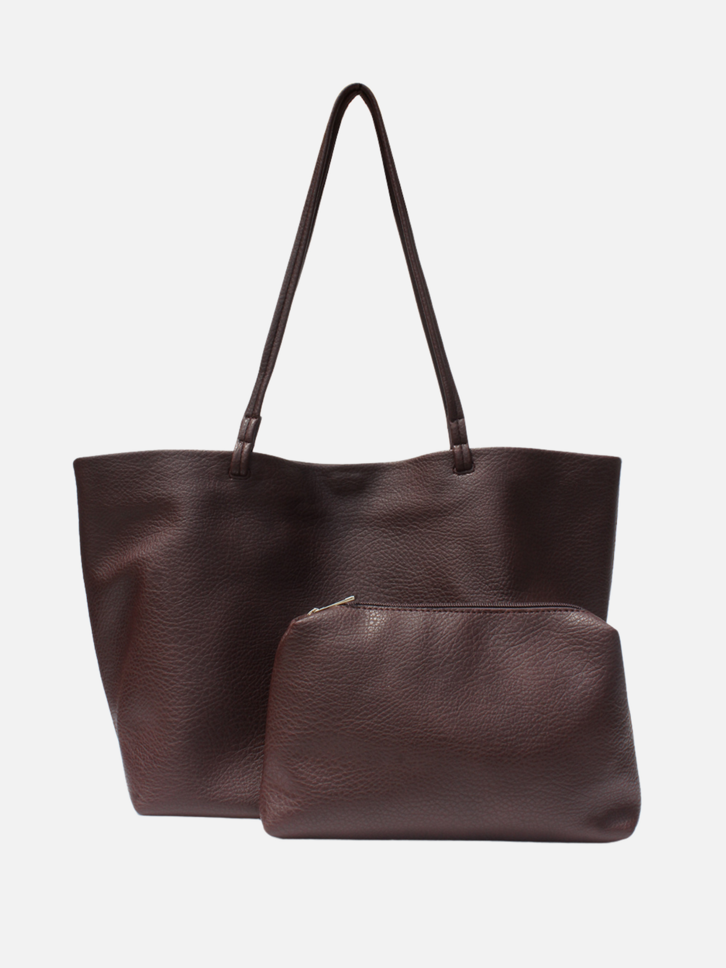 STREET LEVEL - Vegan Leather Tote With Pouch -