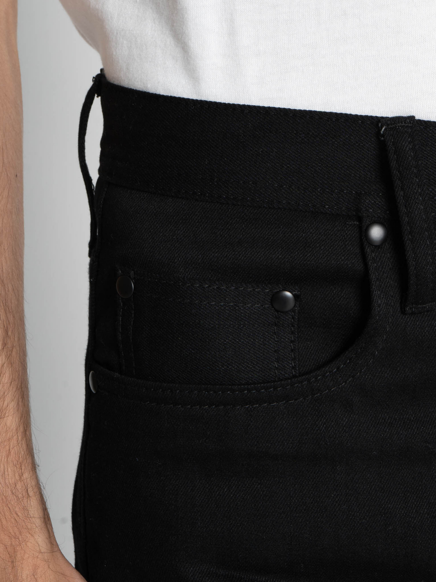 UNBRANDED - UB744 Wide Straight Stretch Selvedge - Black -