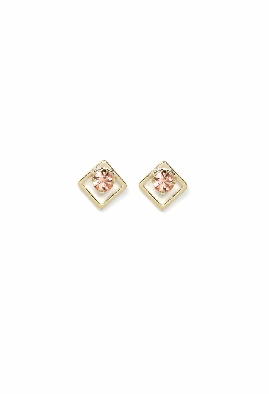 LOVER'S TEMPO - Dia Stud Earrings - Peach Stud