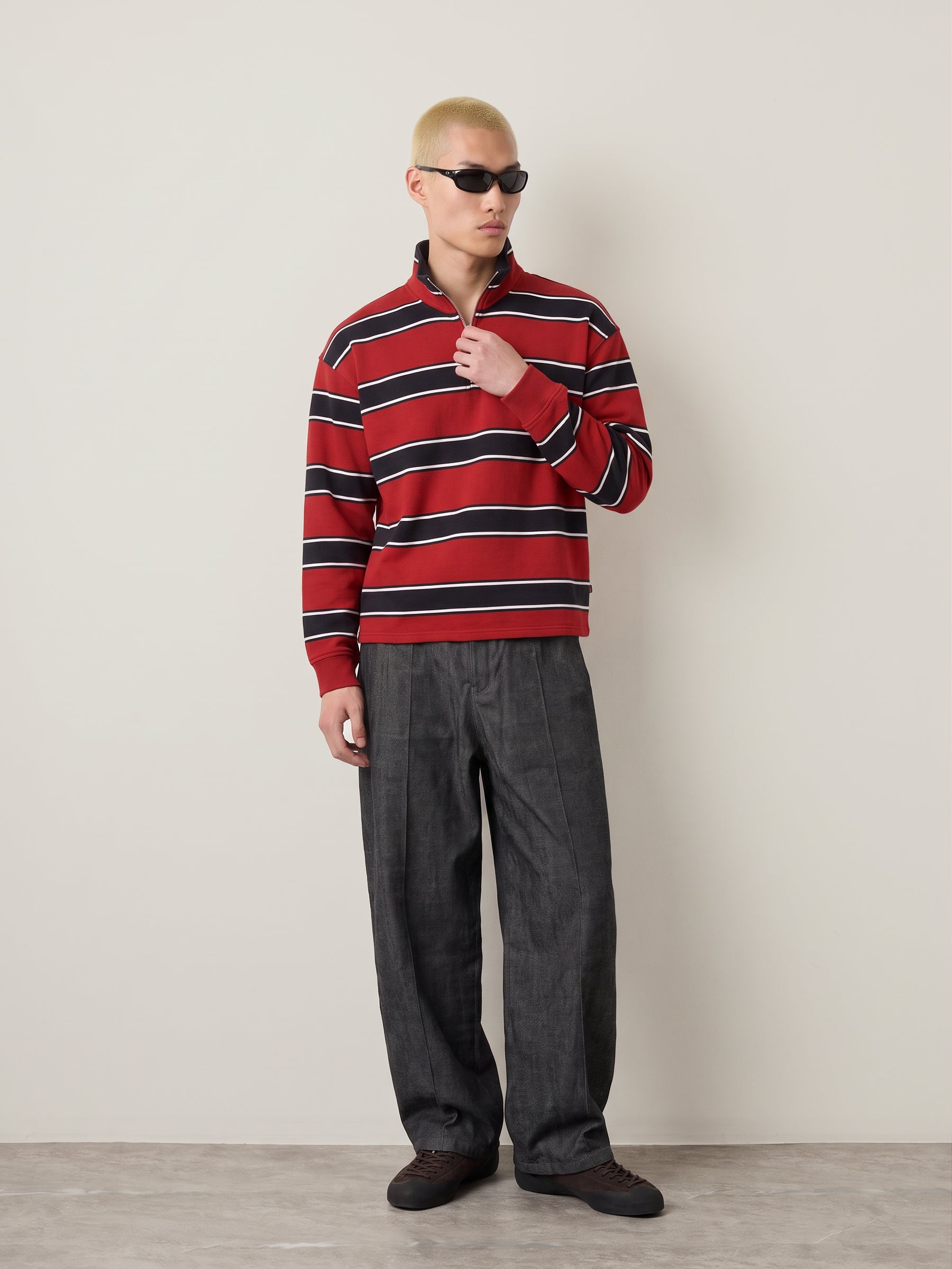 LEVI'S - Cameron Quarter-Zip Sweatshirt - Hamersley Stripe Emboldened