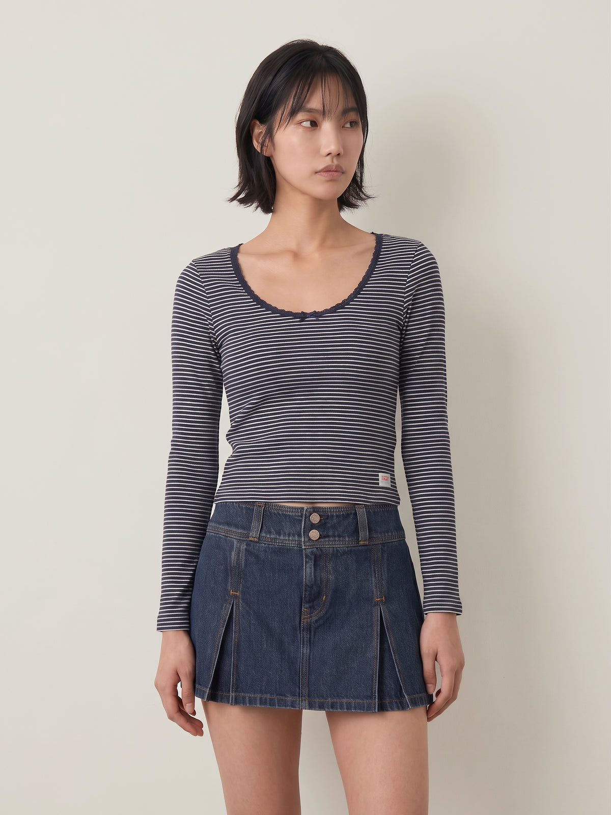 Dry Goods Pointelle Longsleeve Top