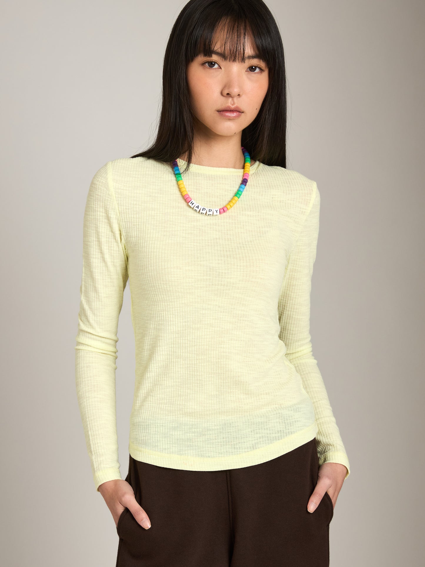 Bryony Wide Rib Long Sleeve Top