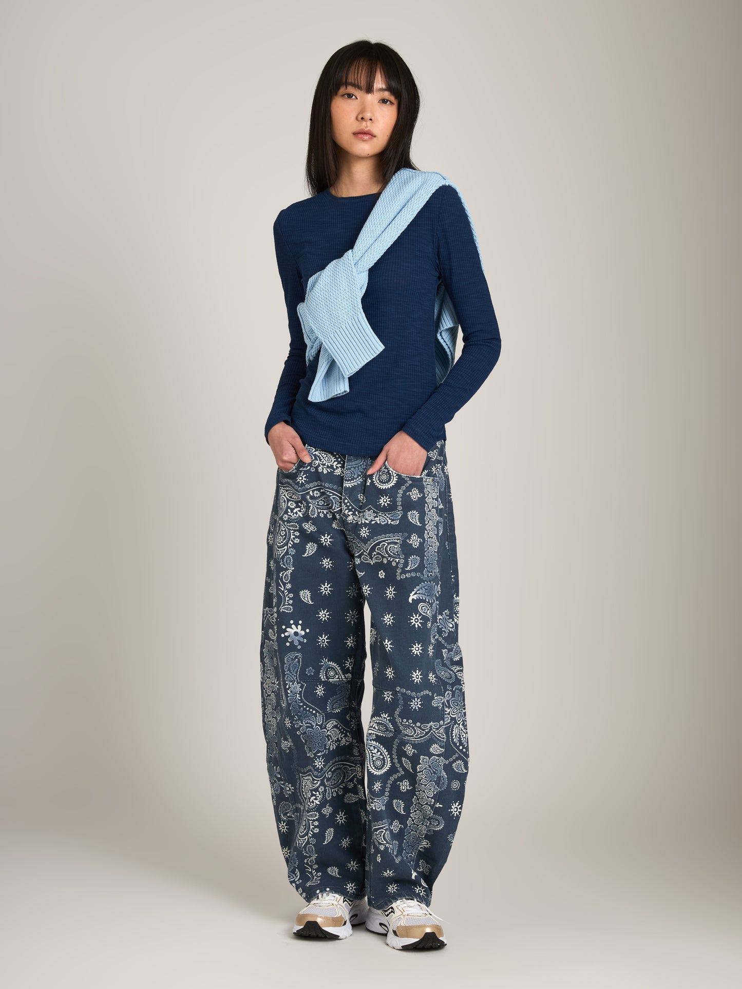 Bryony Wide Rib Long Sleeve Top