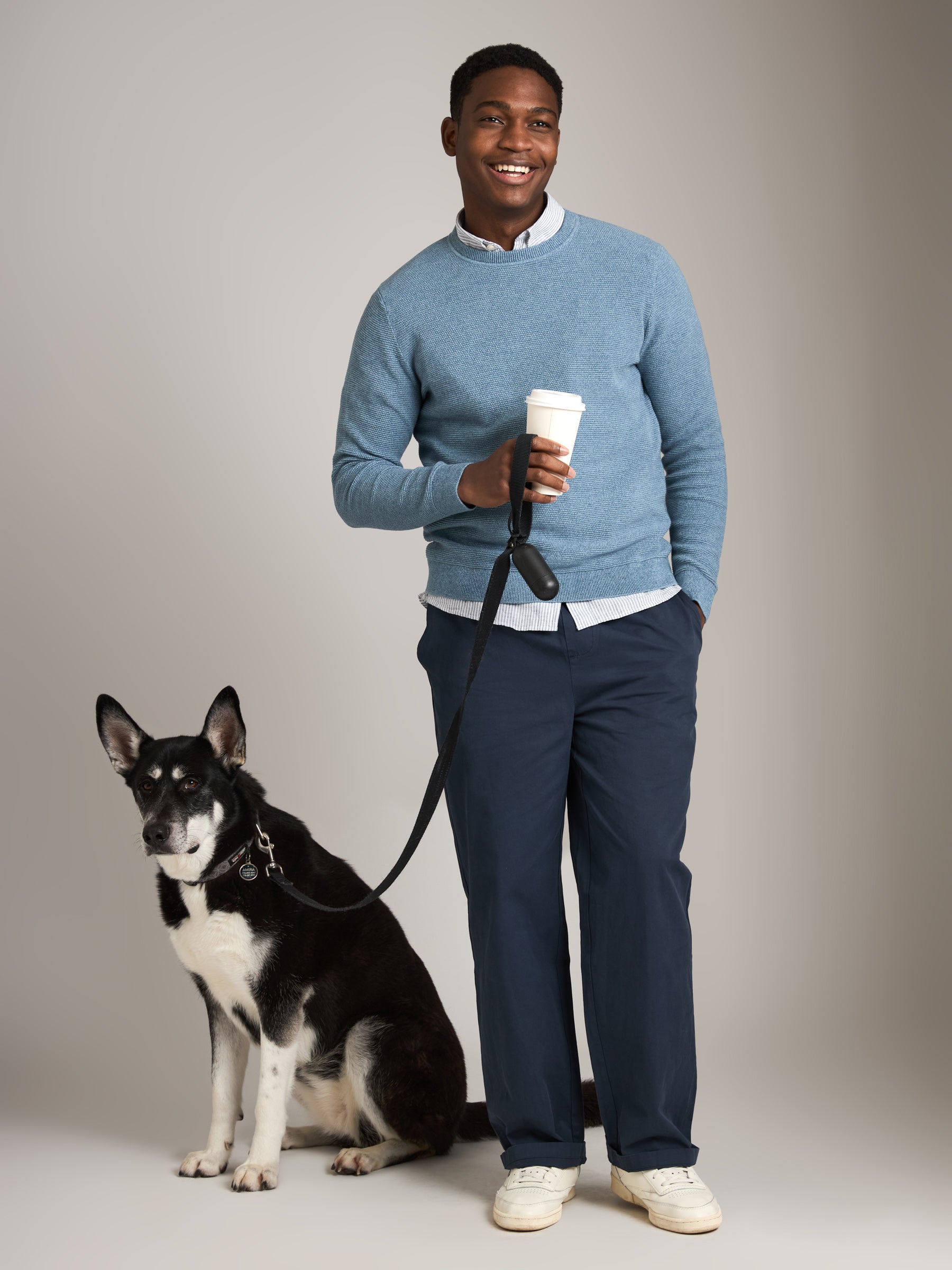 SELECTED - Ross Crewneck Sweater - Blue Mirage Dusty Blue