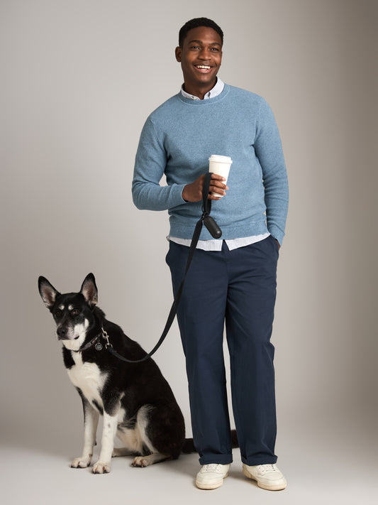 SELECTED - Ross Crewneck Sweater - Blue Mirage Dusty Blue