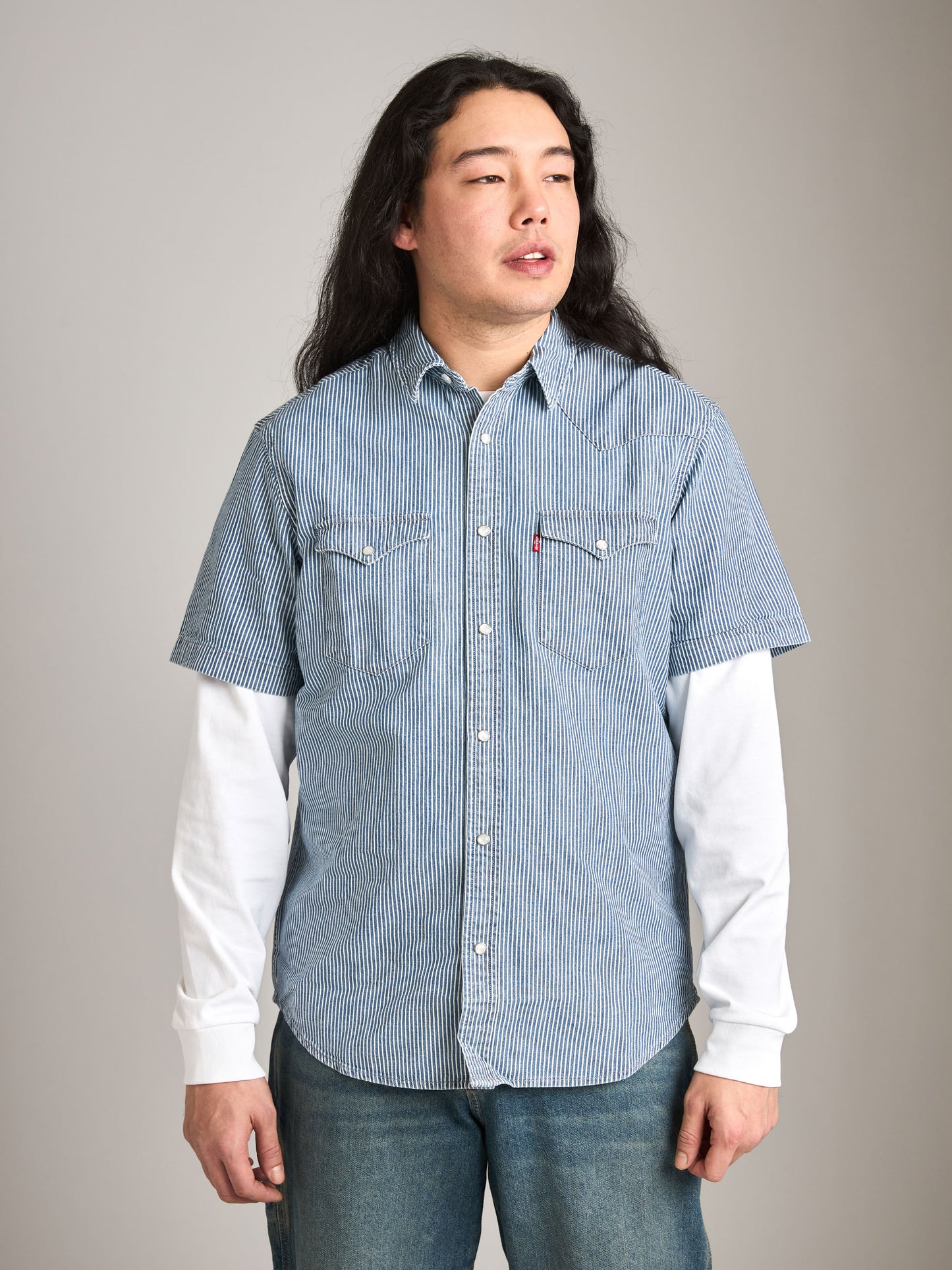 LEVI'S - Classic Western Stripe Short Sleeve Shirt - 