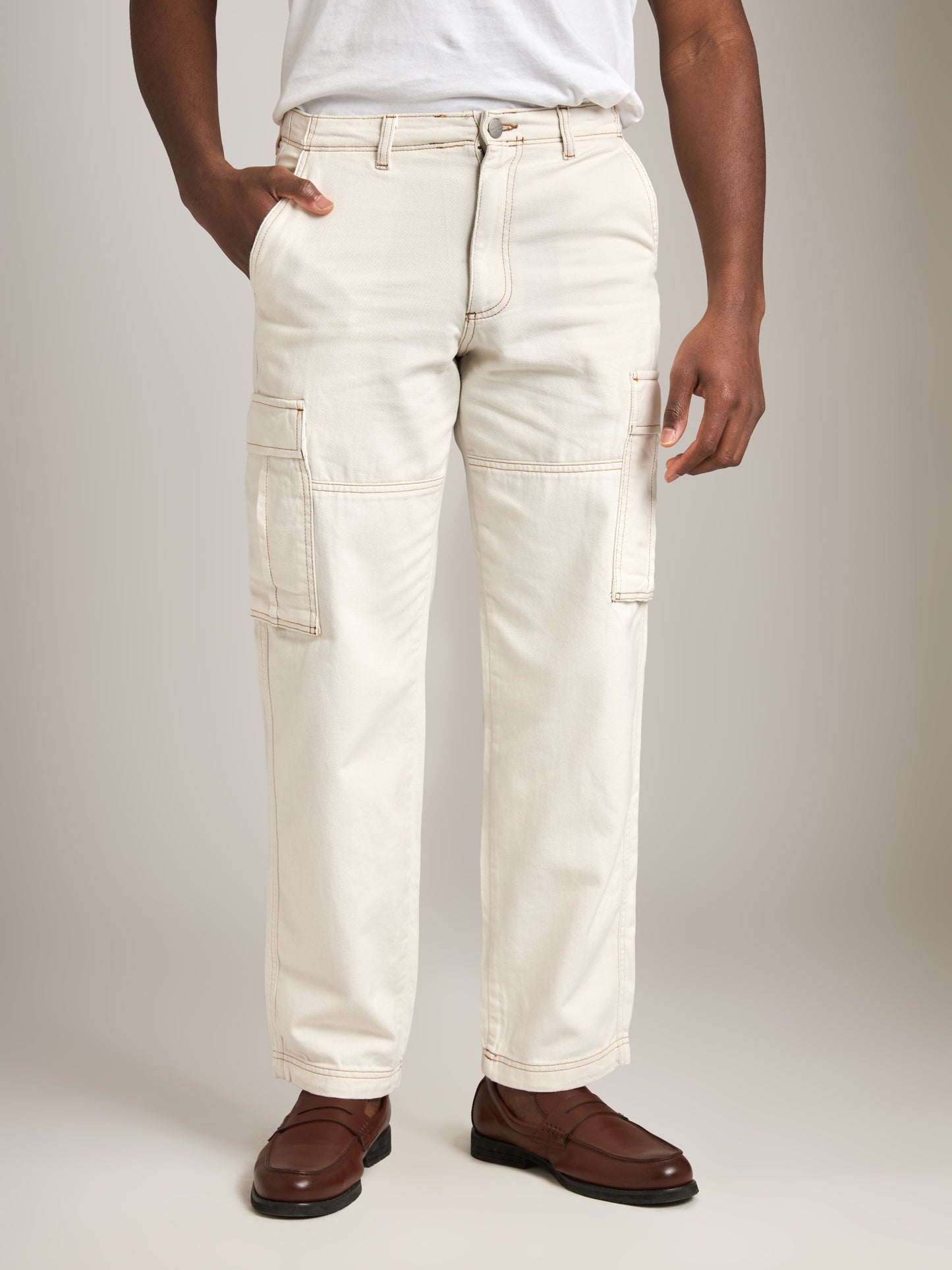 JACK & JONES - Karl Contrast Stitch Cargo Pants - 