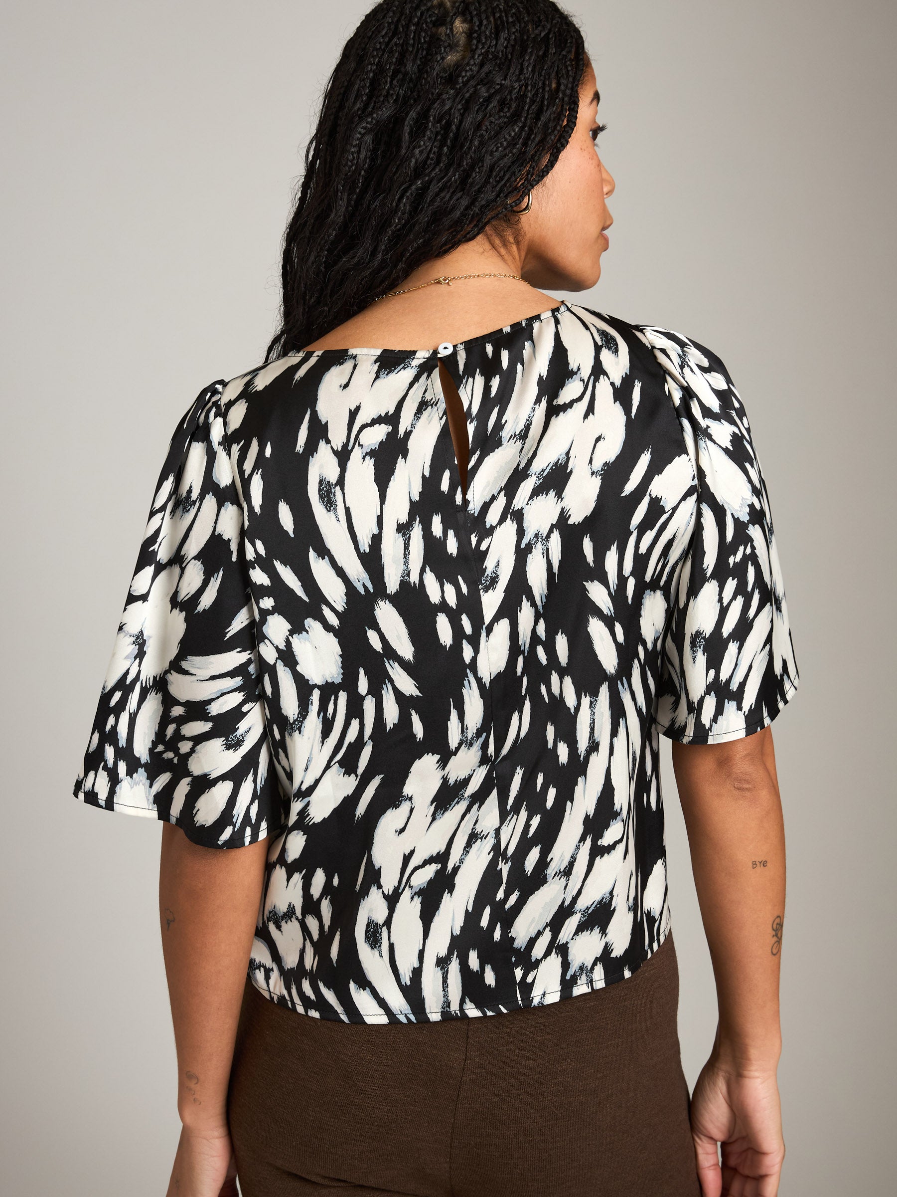 MONK & LOU-Printed Adair Blouse-Paint Brush