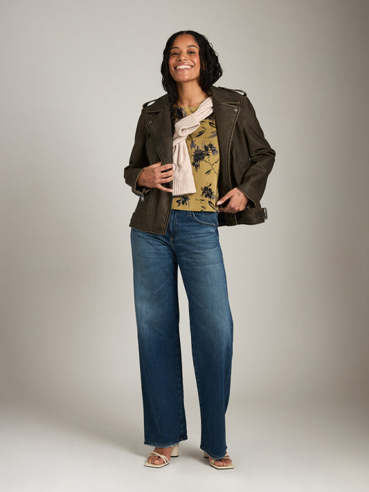 MONK & LOU-Floral Adair Blouse-Sage Floral