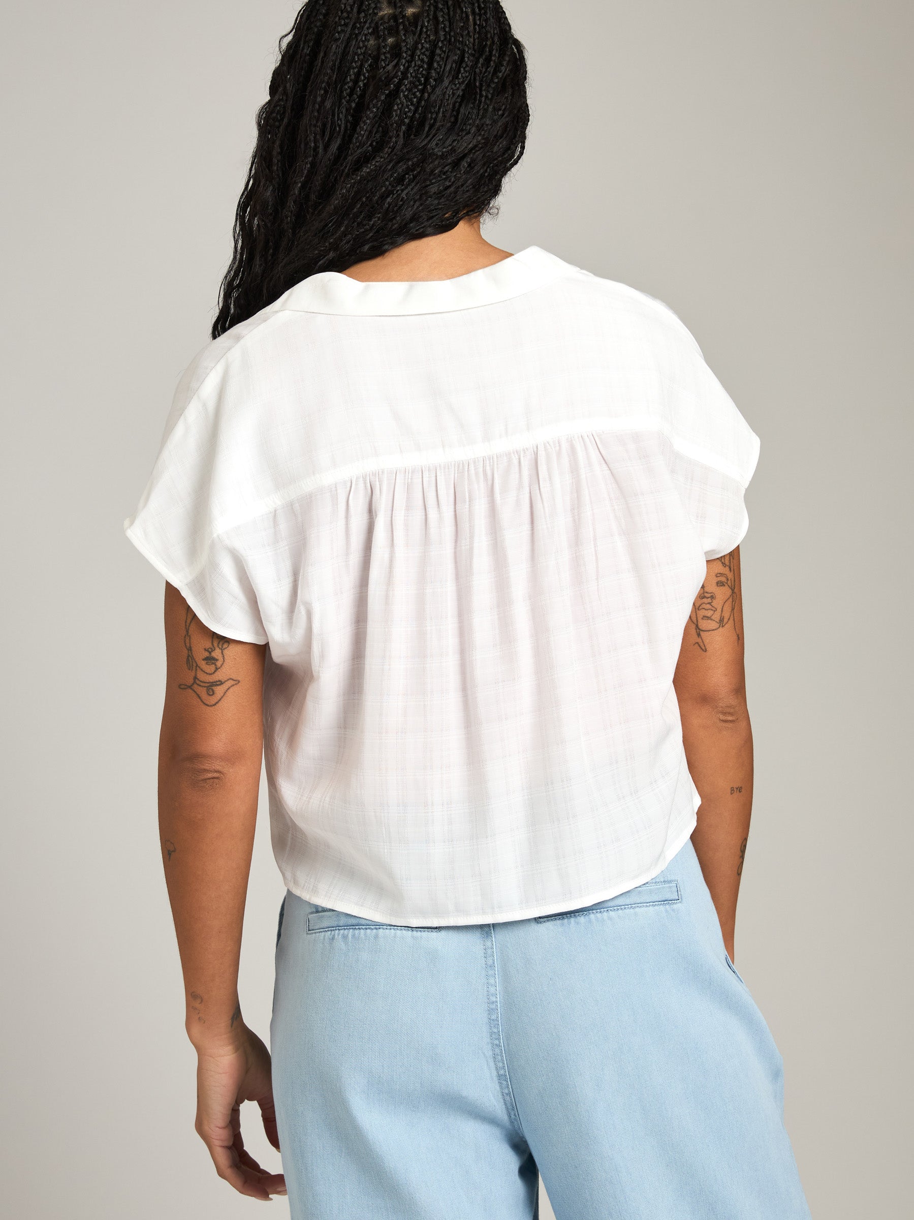 MONK & LOU-Bonita Collar Blouse-White