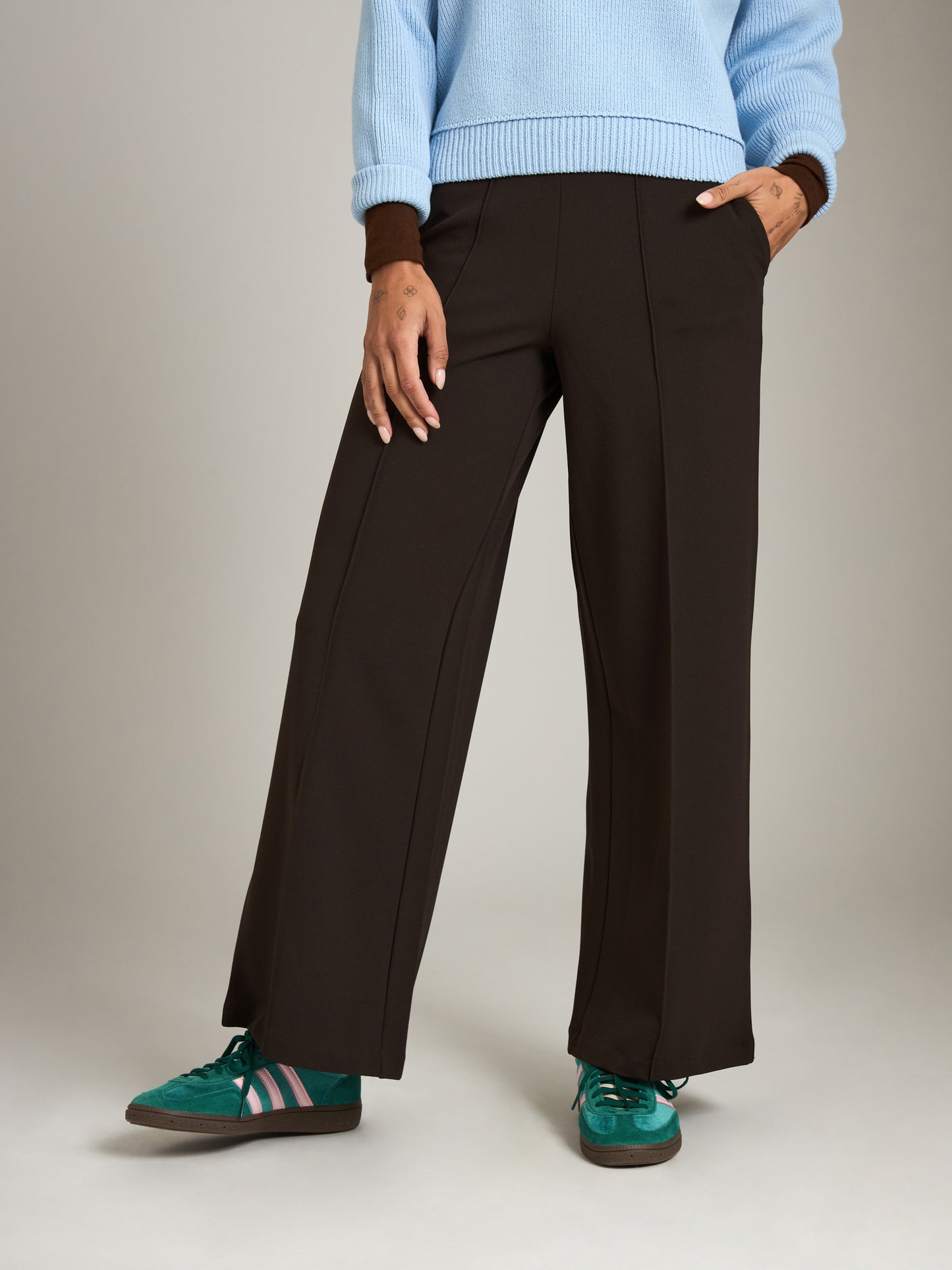 Amy Pintuck Wide Leg Pants