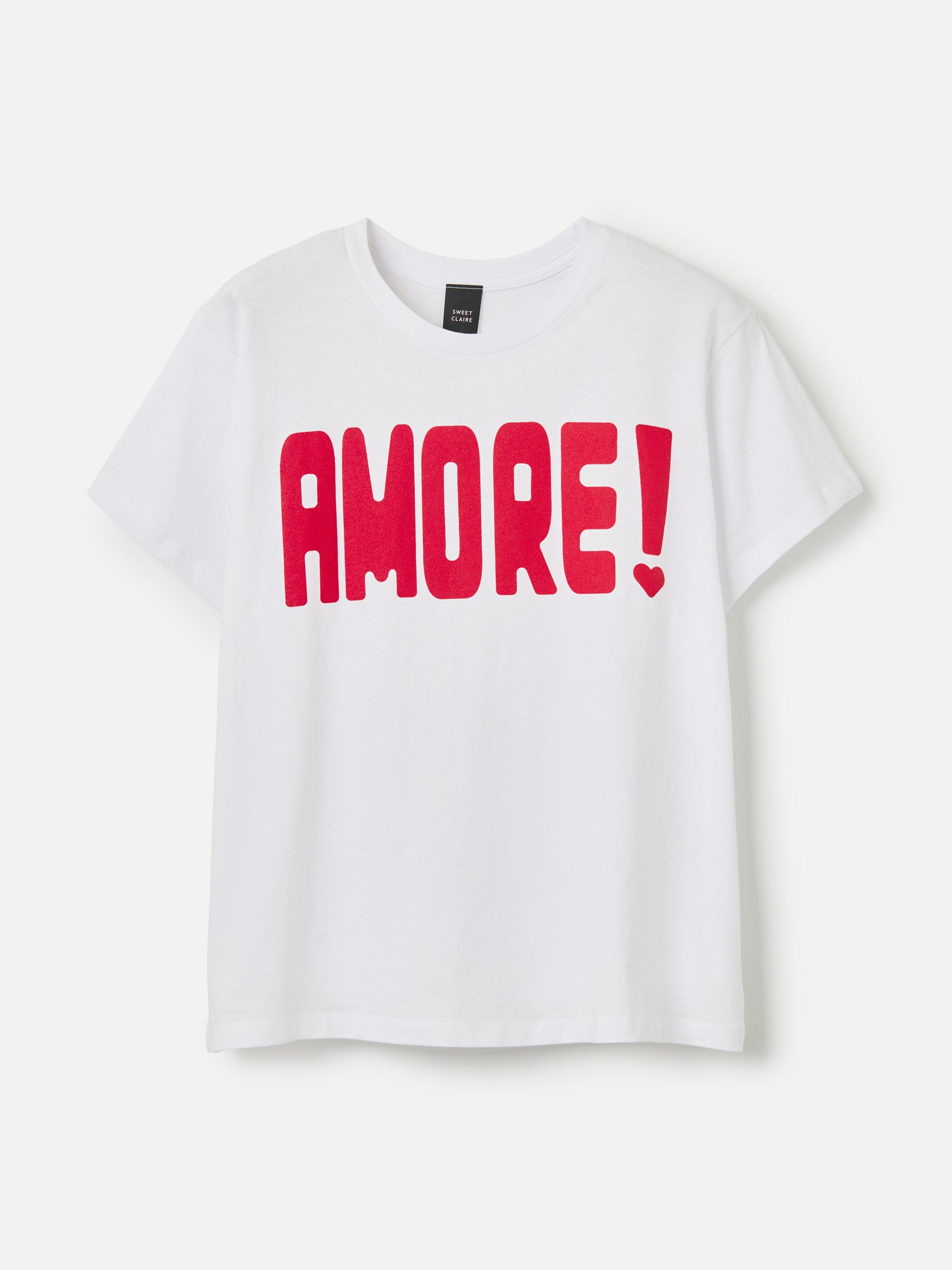 SWEET CLAIRE-Amore Boyfriend T-Shirt-White