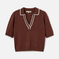 MONK & LOU - Florence Polo Sweater - Pecan